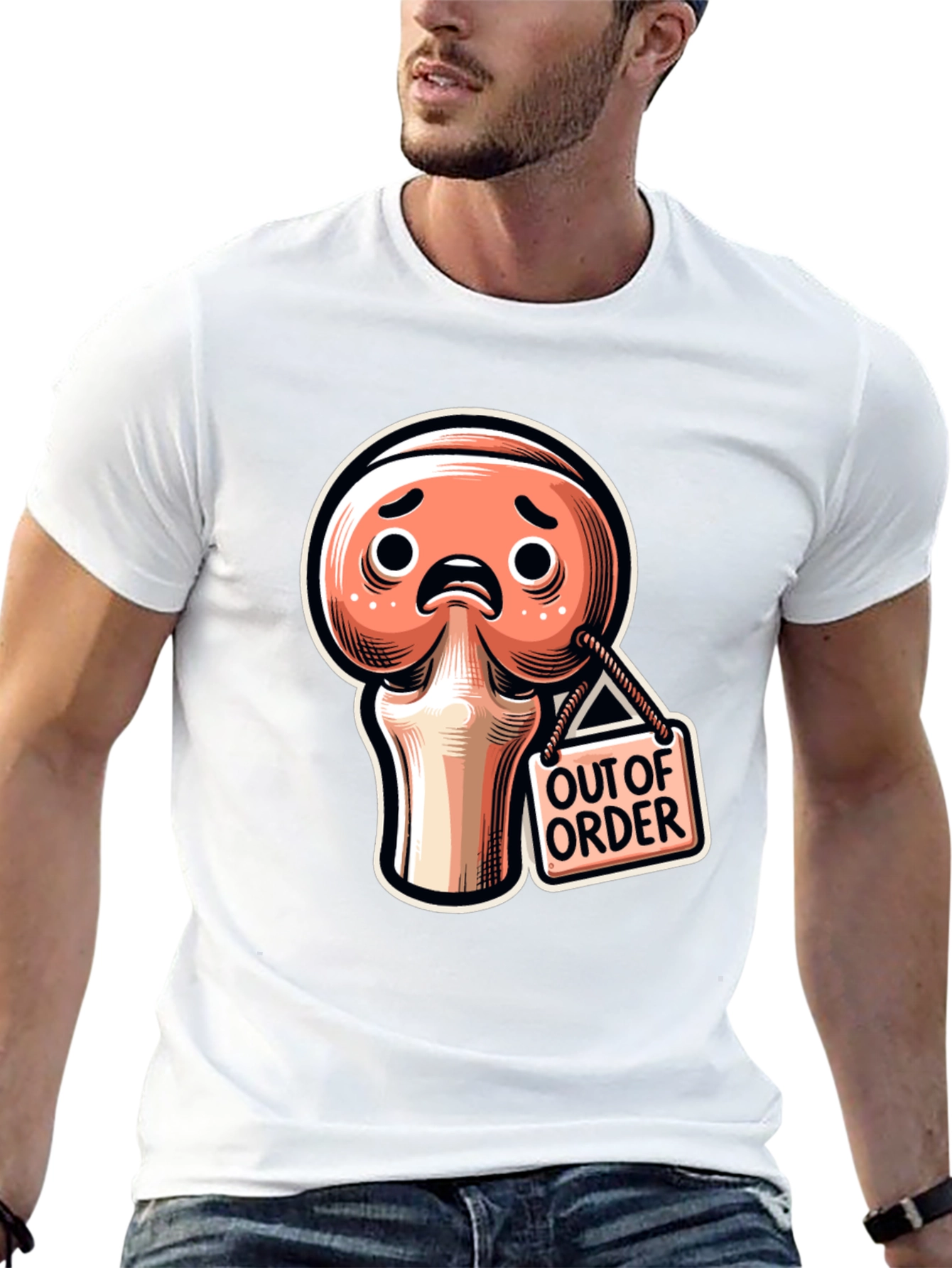 Camiseta Negra Fuera de Servicio con Diseño Articulación