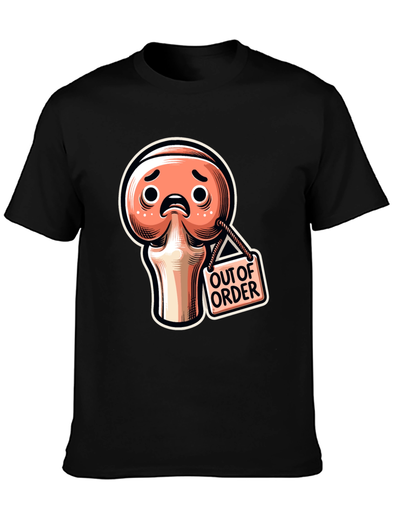 Camiseta Negra Fuera de Servicio con Diseño Articulación