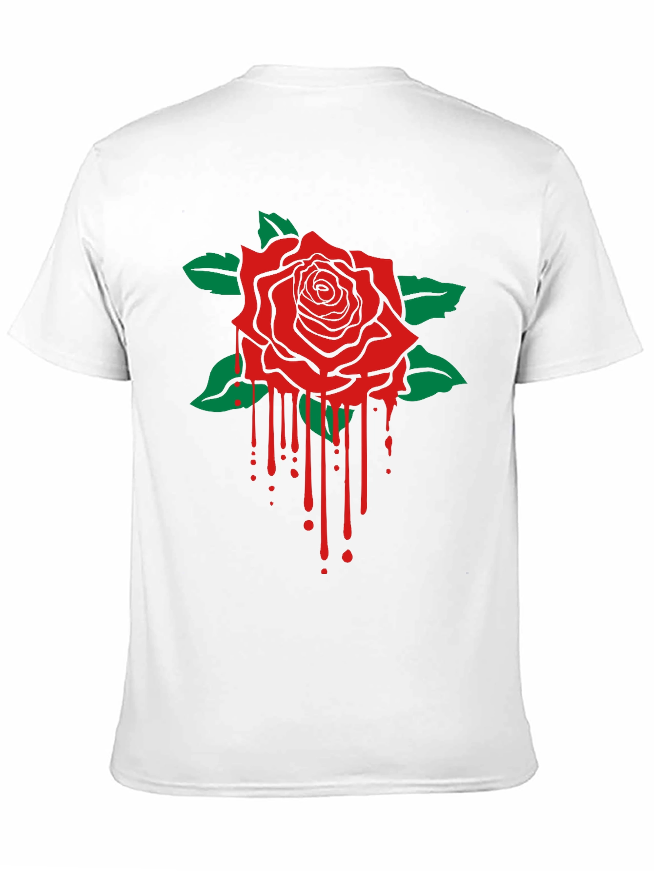Camiseta Negra con Rosa Roja