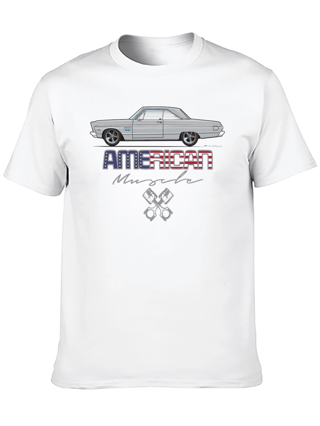 Camiseta Negra American Muscle con Coche Clásico
