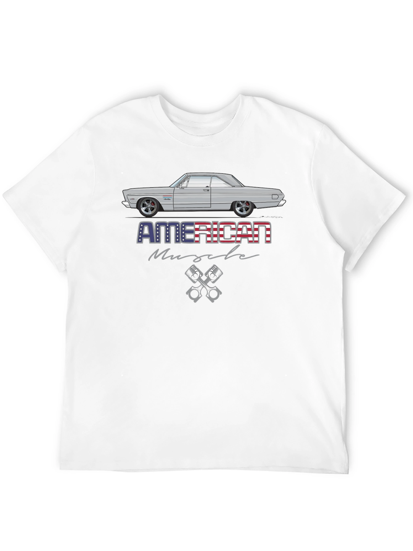 Camiseta Negra American Muscle con Coche Clásico