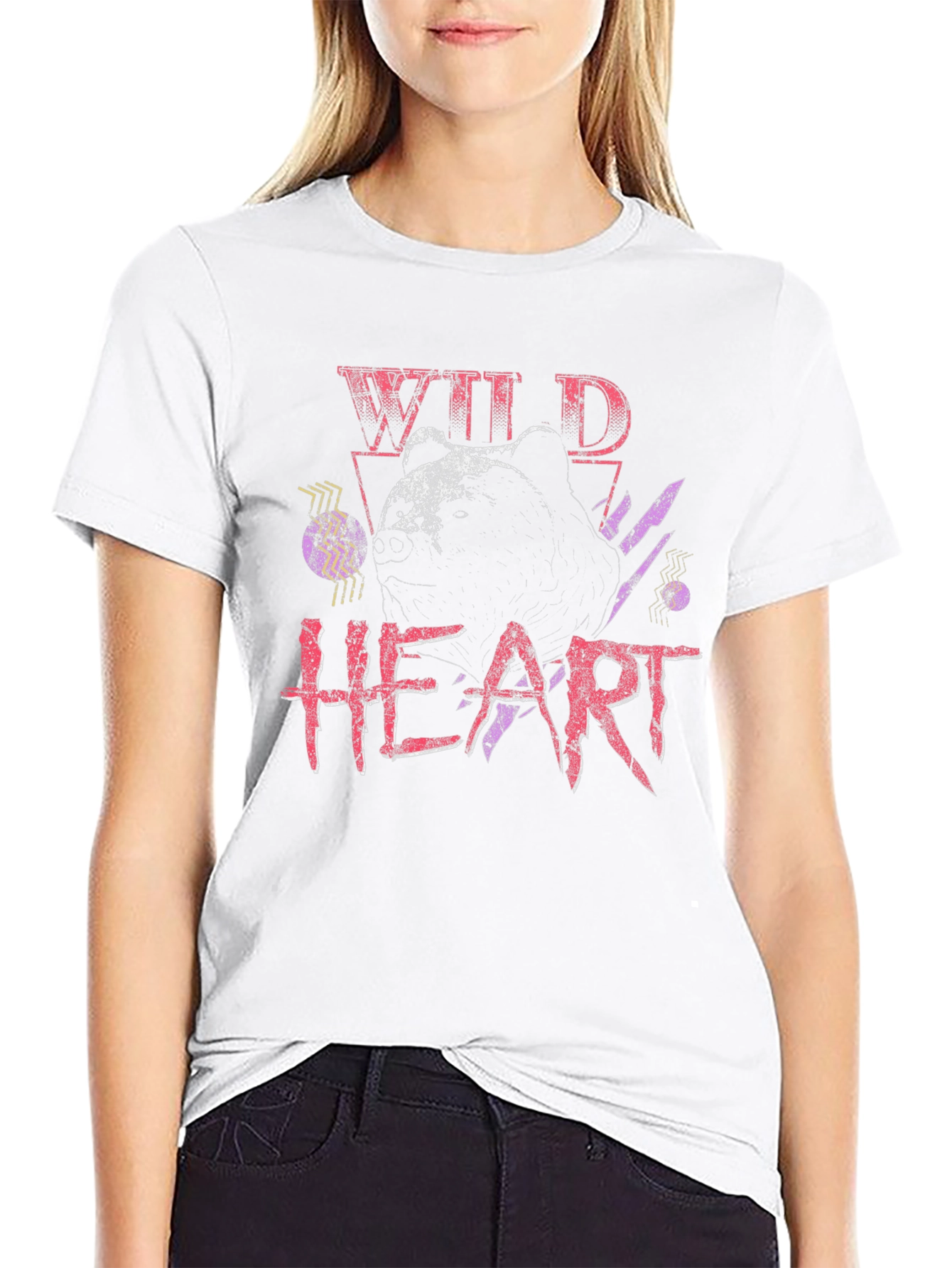 Camiseta Negra Wild Heart Diseño Oso