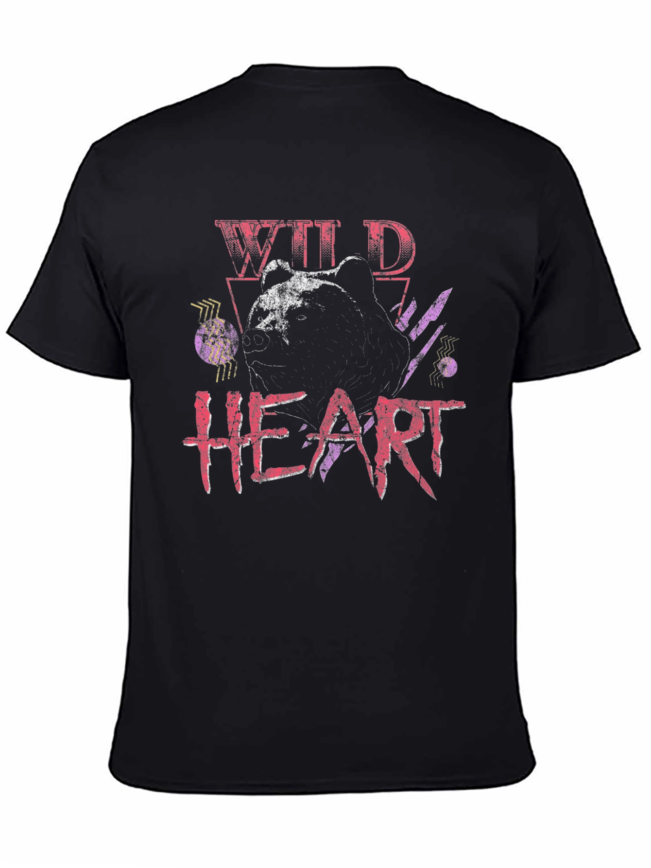 Camiseta Negra Wild Heart Diseño Oso