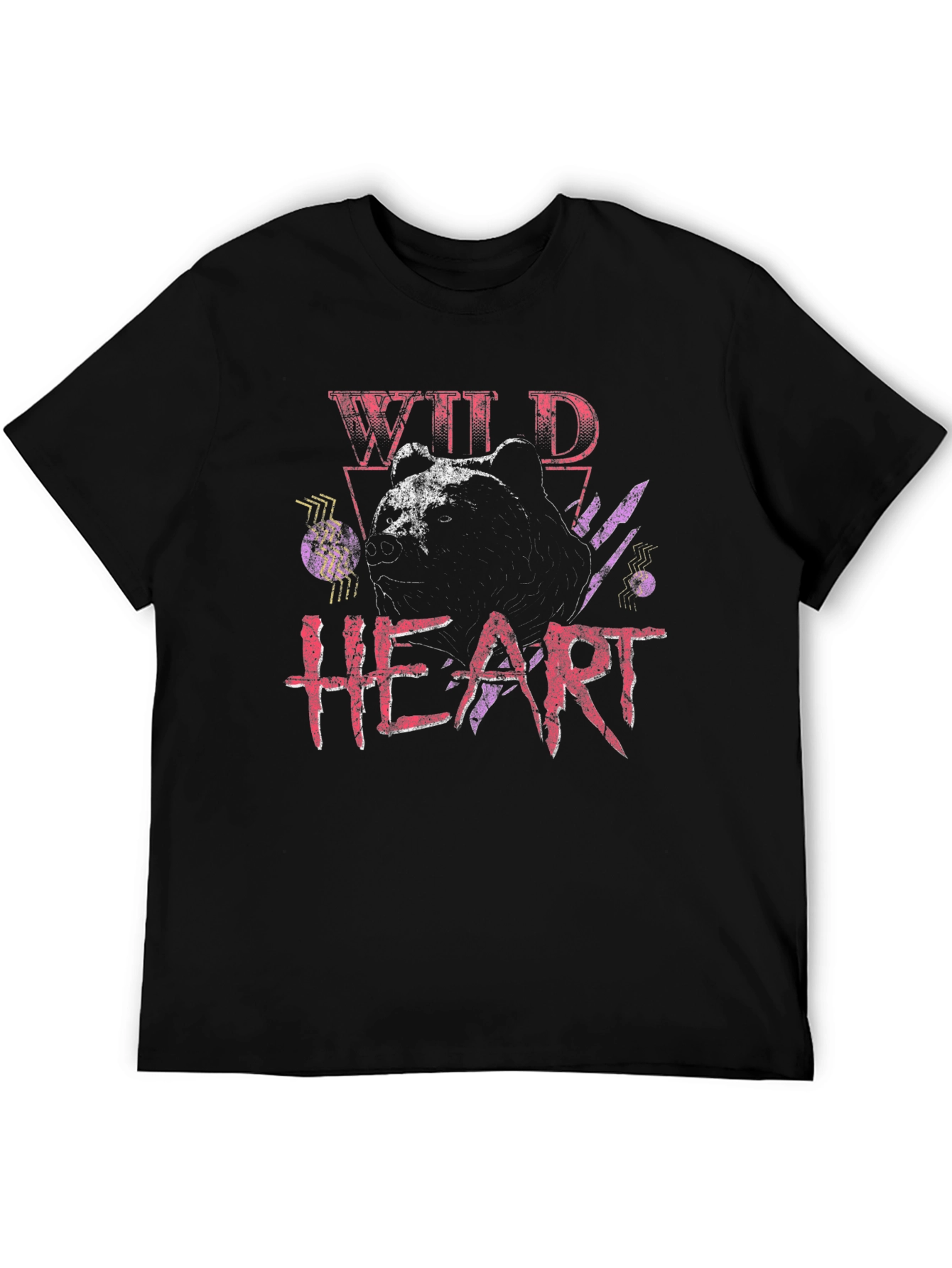 Camiseta Negra Wild Heart Diseño Oso