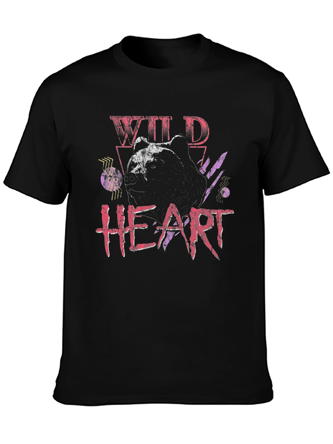Camiseta Negra Wild Heart Diseño Oso