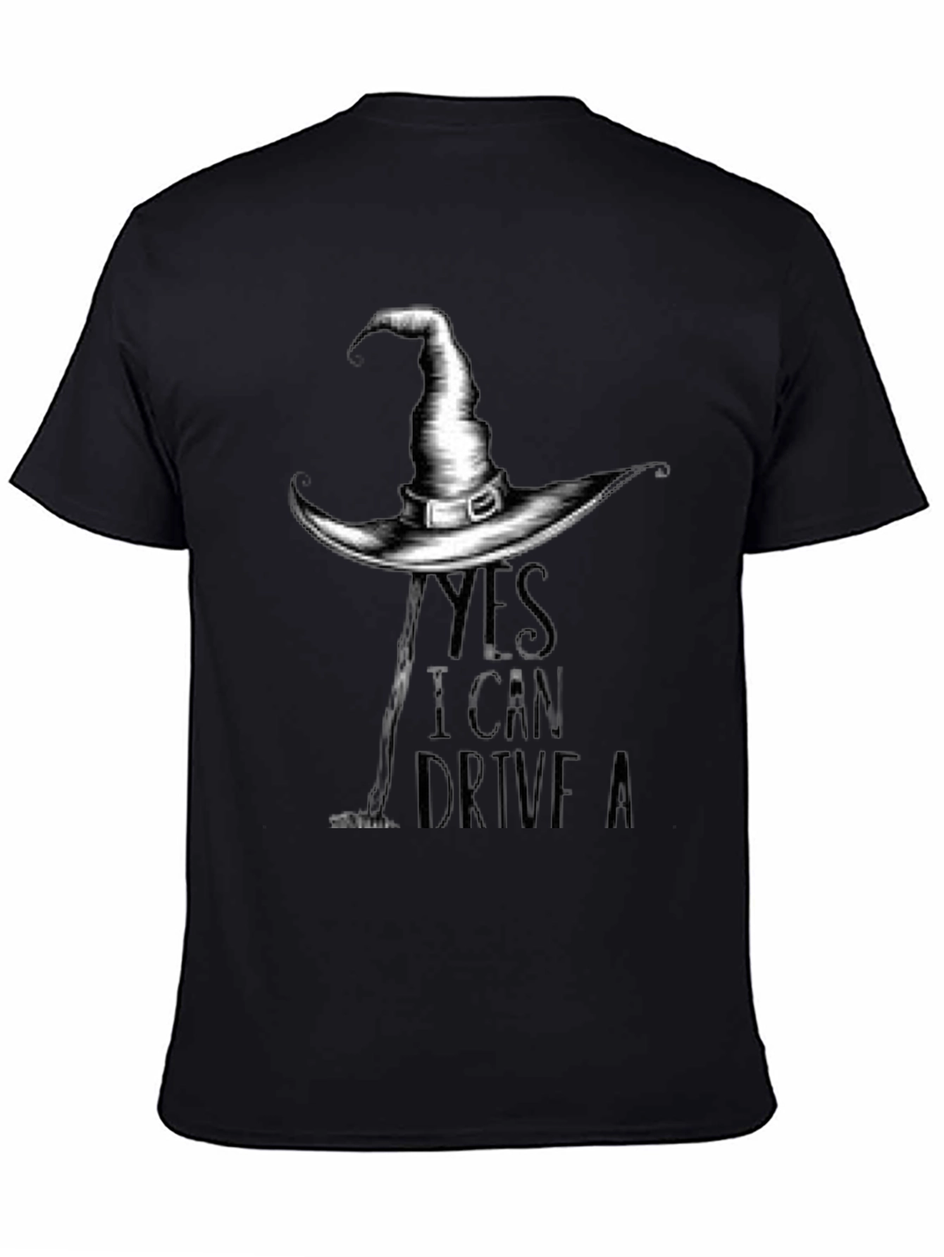 Camiseta Negra con Diseño de Bruja para Halloween
