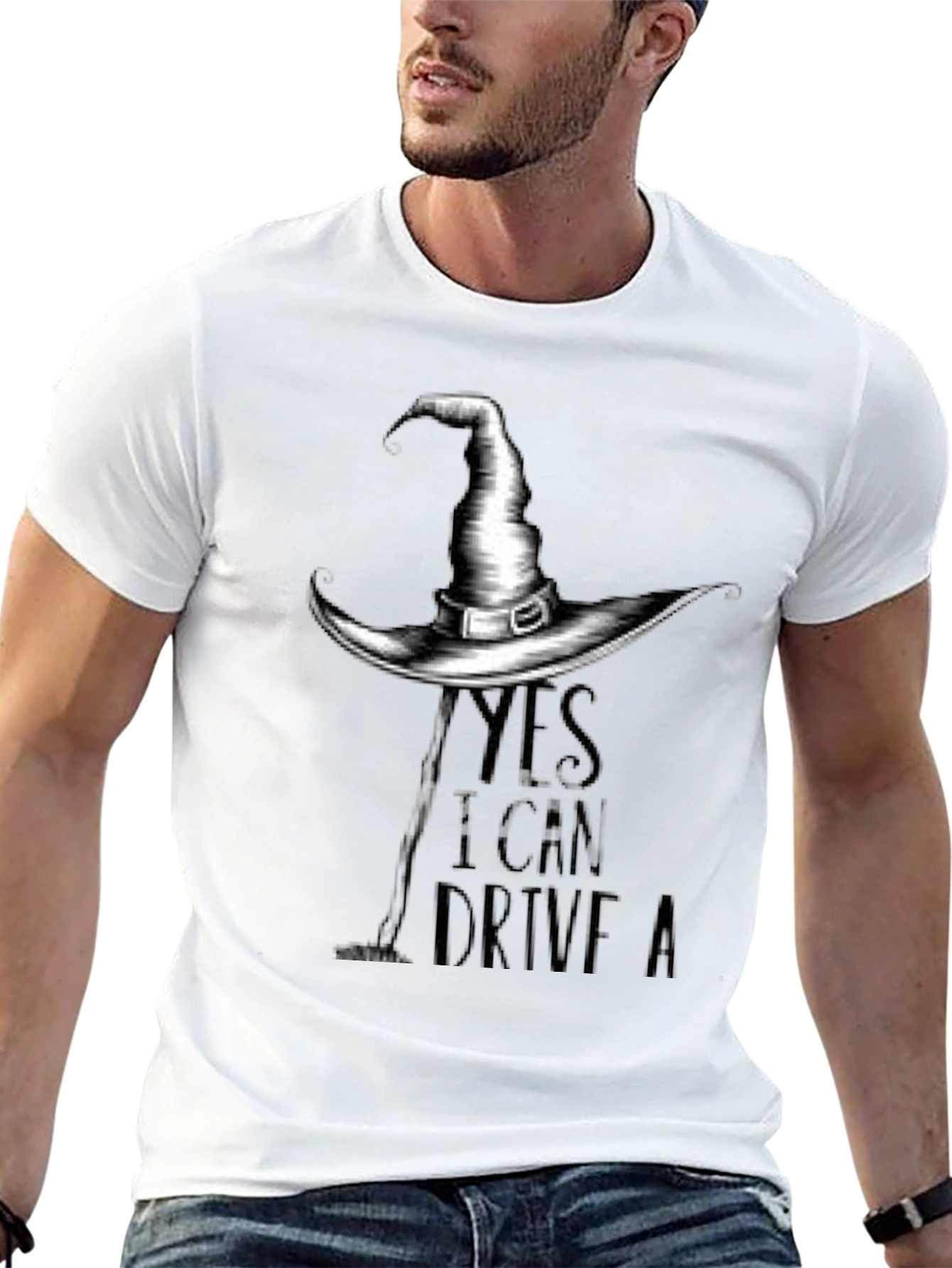 Camiseta Negra con Diseño de Bruja para Halloween