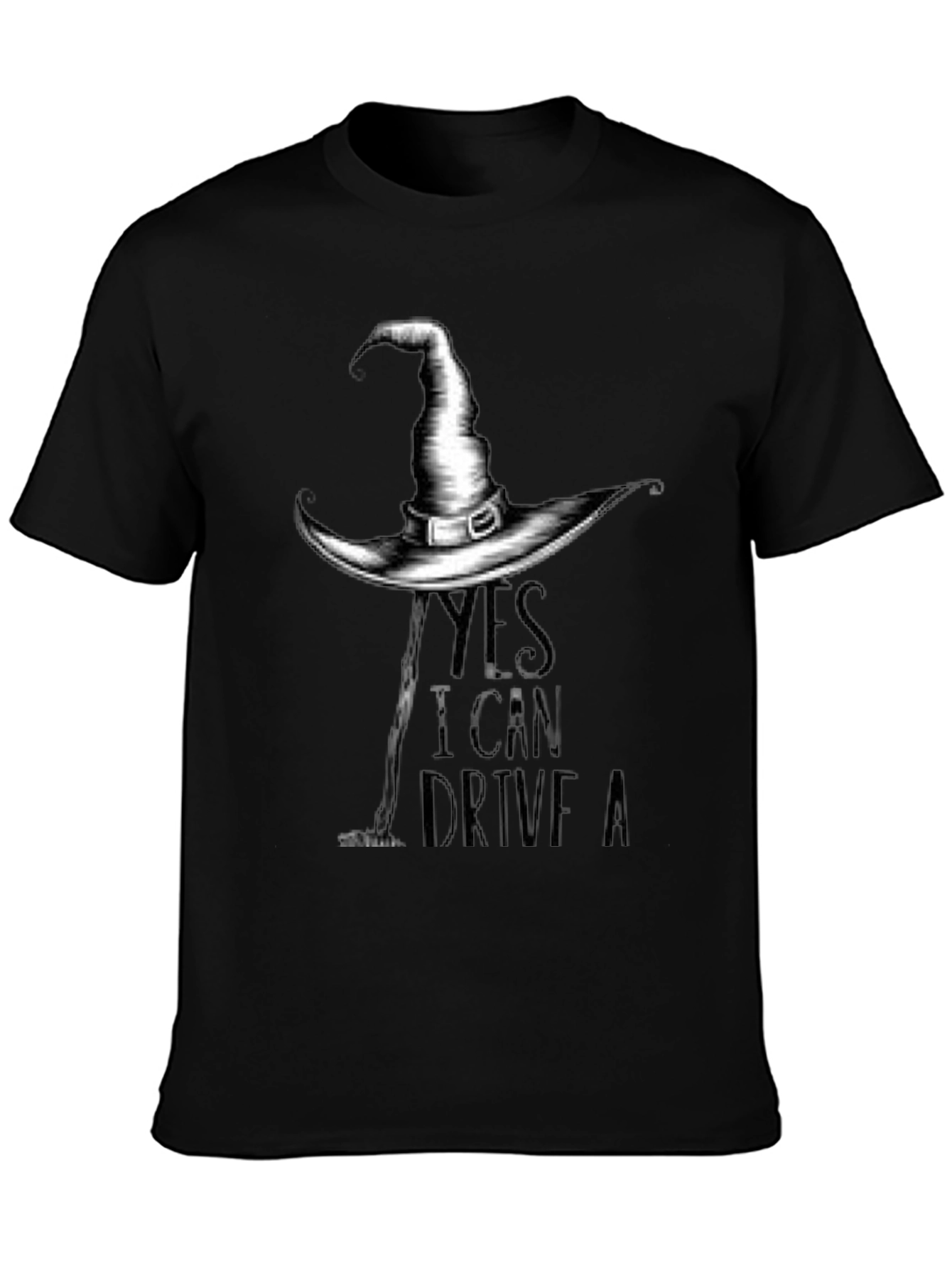 Camiseta Negra con Diseño de Bruja para Halloween