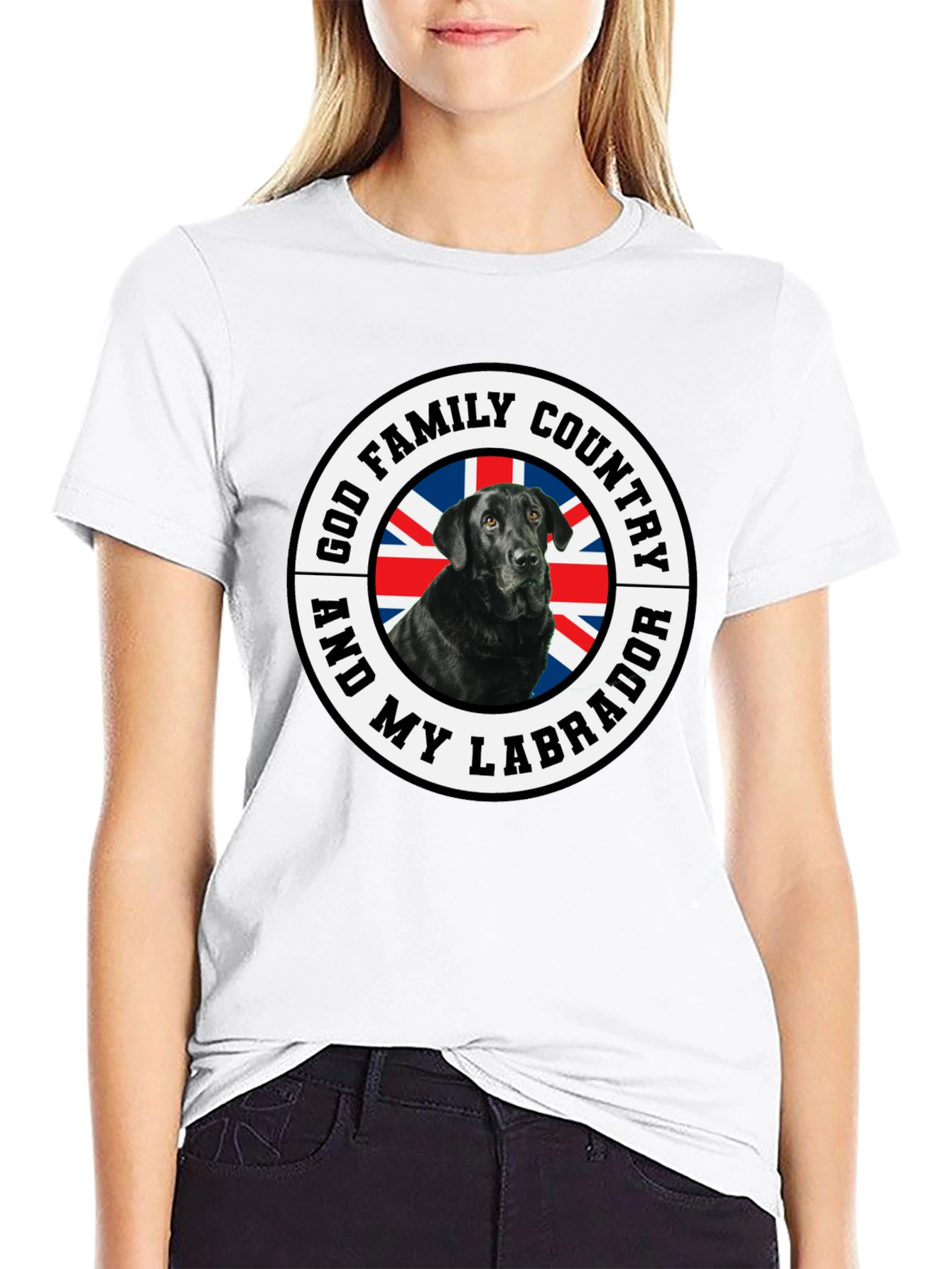 Camiseta Negra Labrador Patriota
