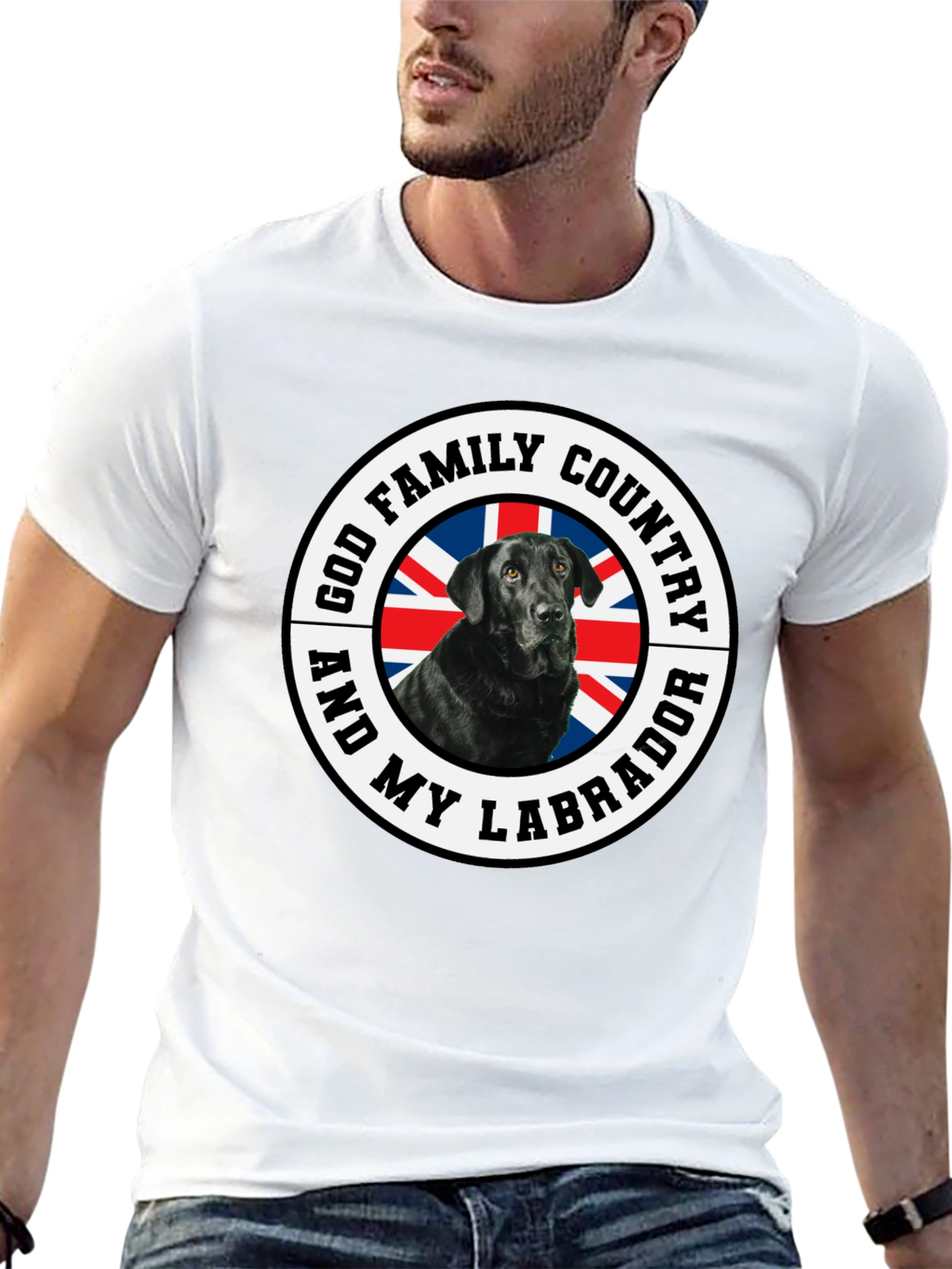 Camiseta Negra Labrador Patriota