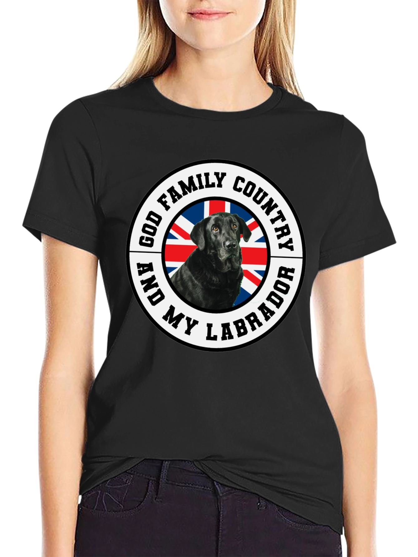 Camiseta Negra Labrador Patriota