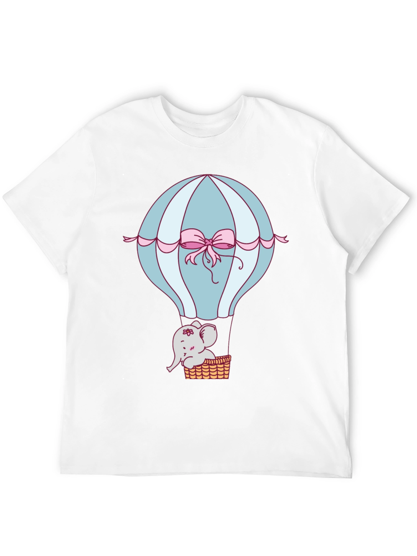 Camiseta Negra con Diseño de Globo y Elefante