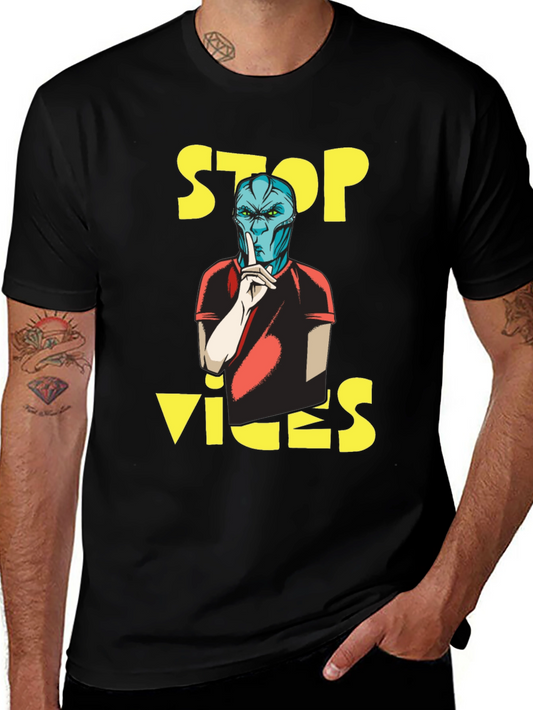 Camiseta Negra Stop Vices