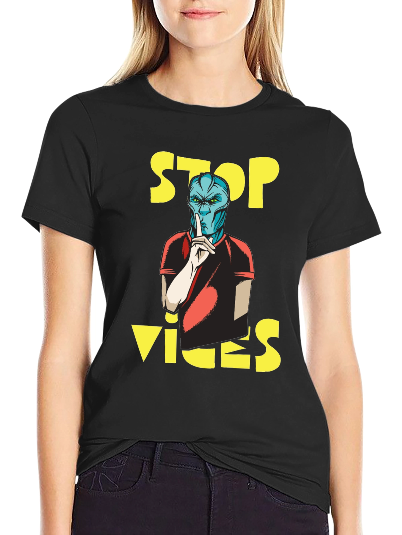 Camiseta Negra Stop Vices