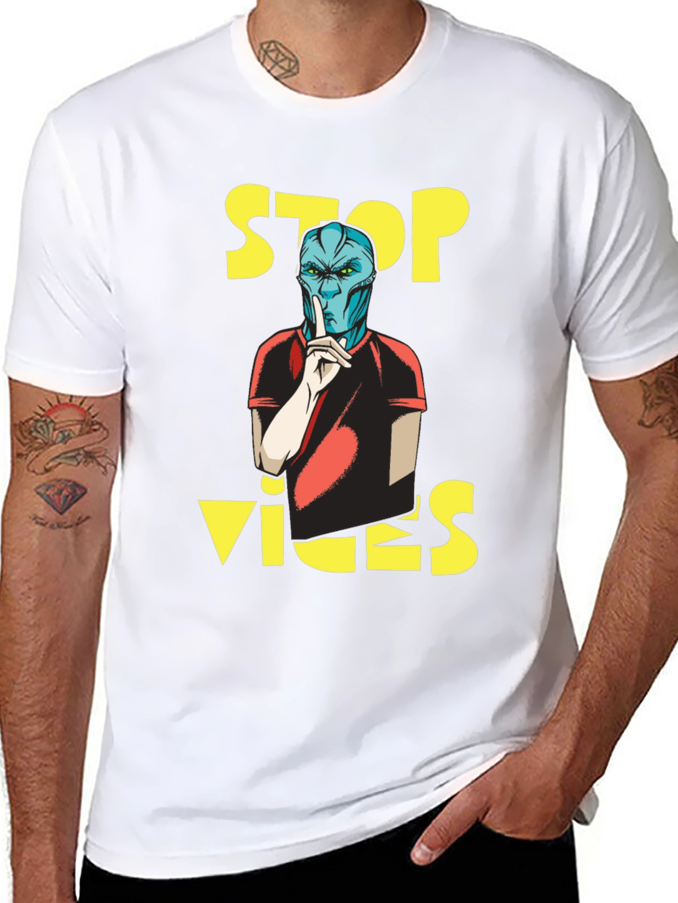 Camiseta Negra Stop Vices