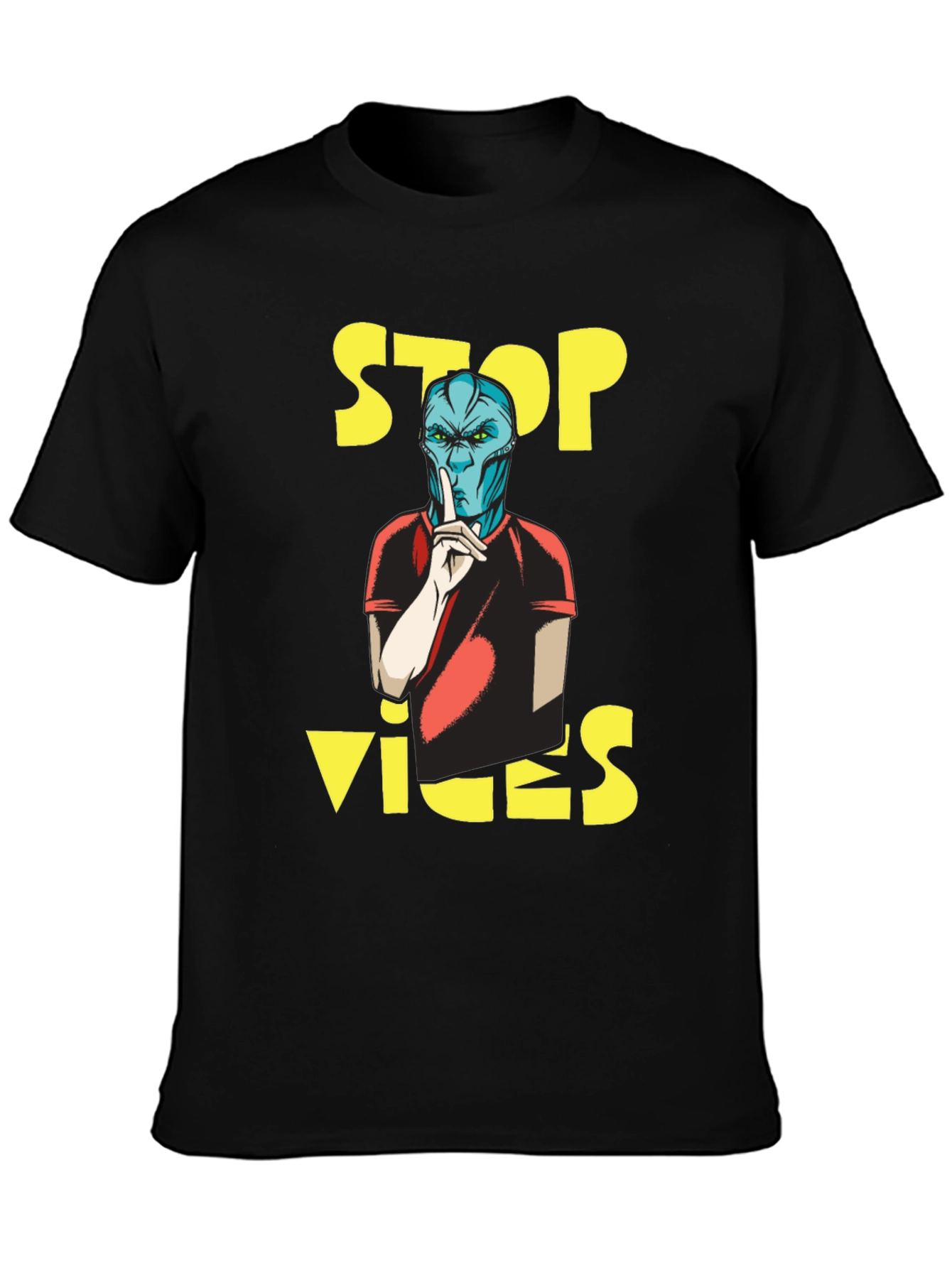Camiseta Negra Stop Vices