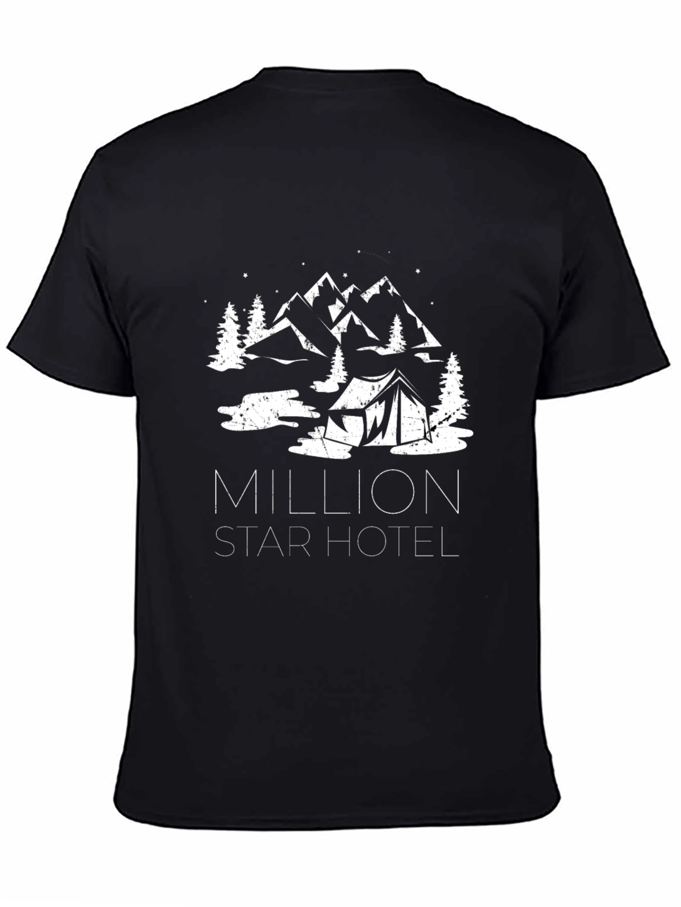 Camiseta Negra Million Star Hotel para Aventureros