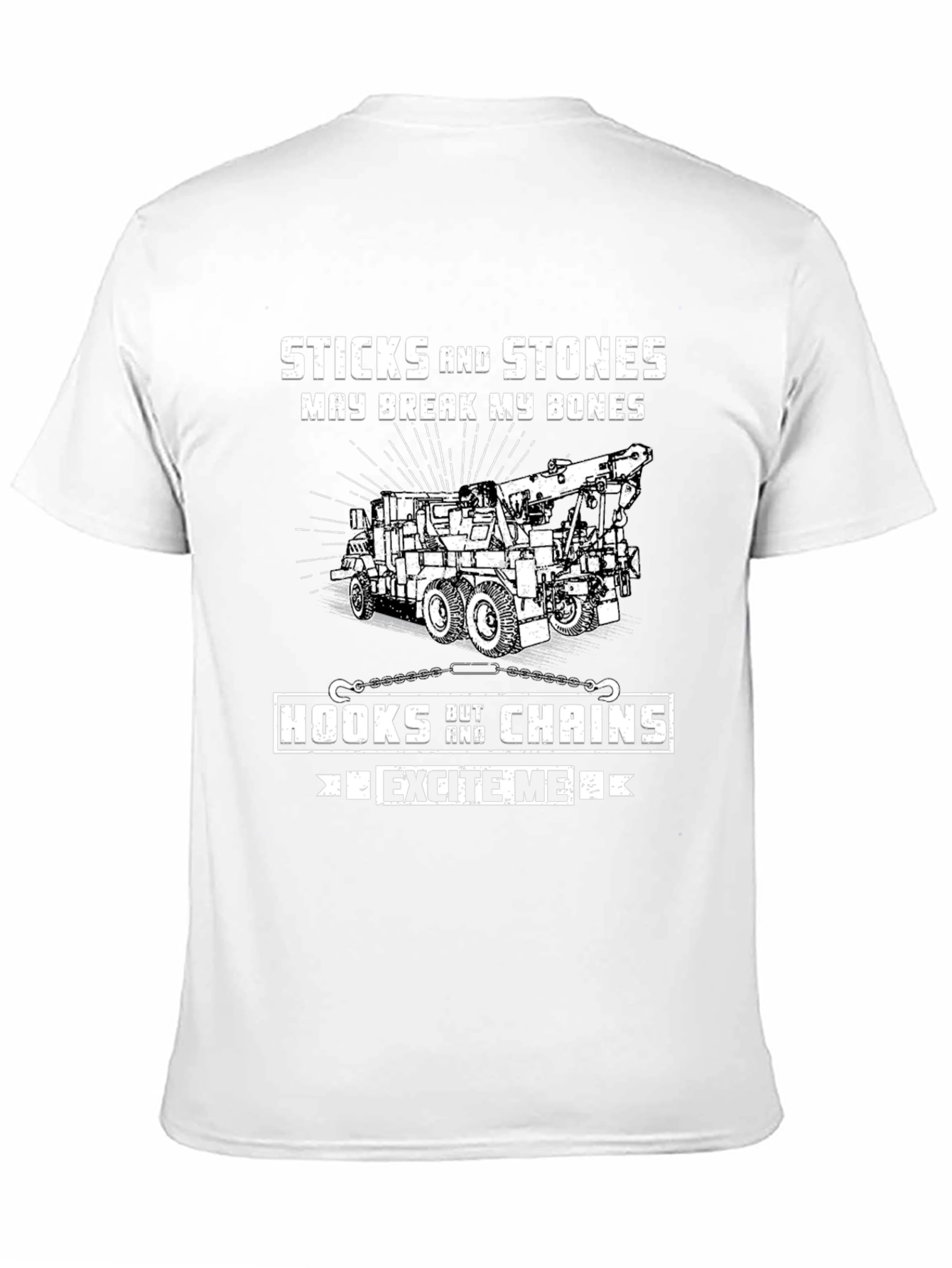 Camiseta Negra: Sticks and Stones para Amantes de Remolques