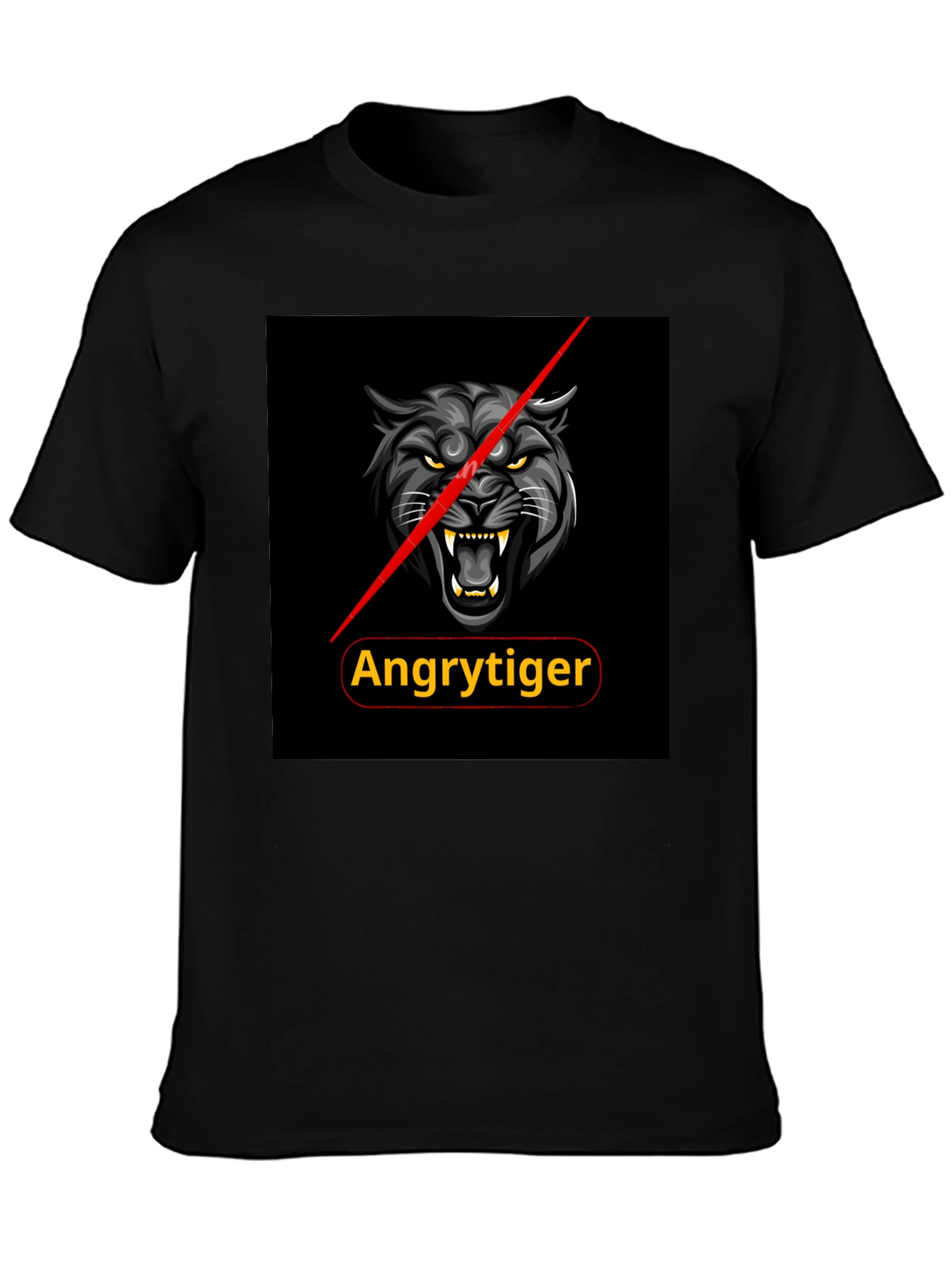 Camiseta Negra Angrytiger - Diseño Atrevido