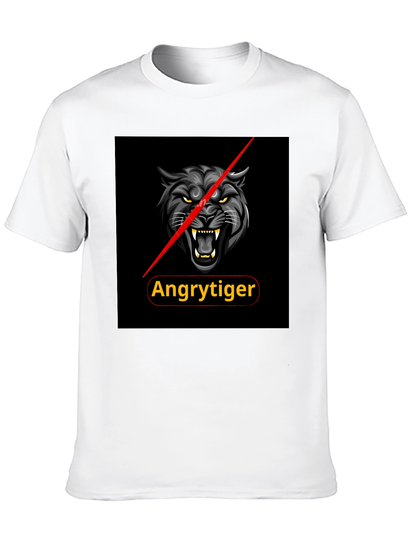 Camiseta Negra Angrytiger - Diseño Atrevido