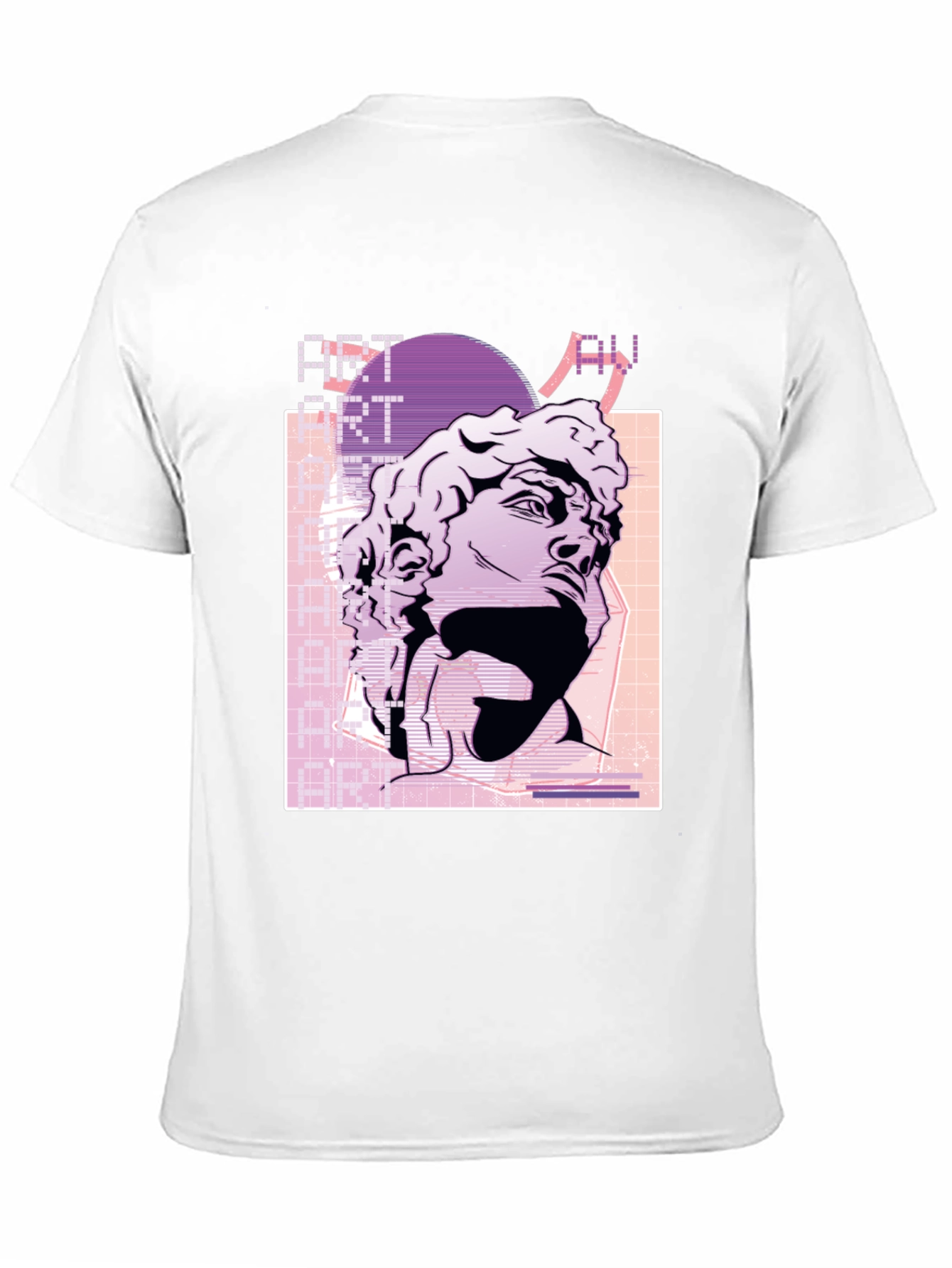 Camiseta Negra Estilo Vaporwave con Estatua David