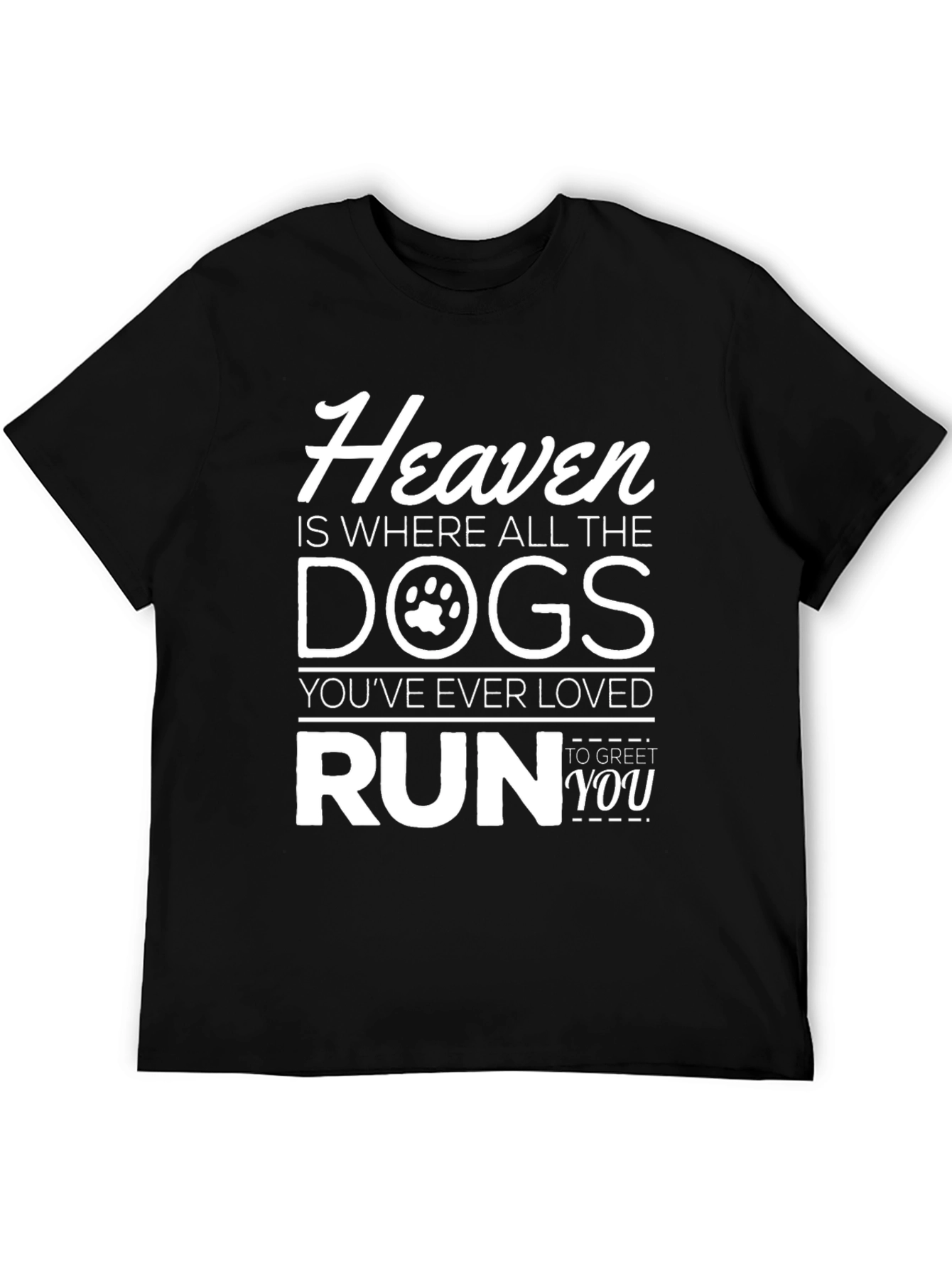 Camiseta Negra Heaven Dogs - Para Amantes de Mascotas