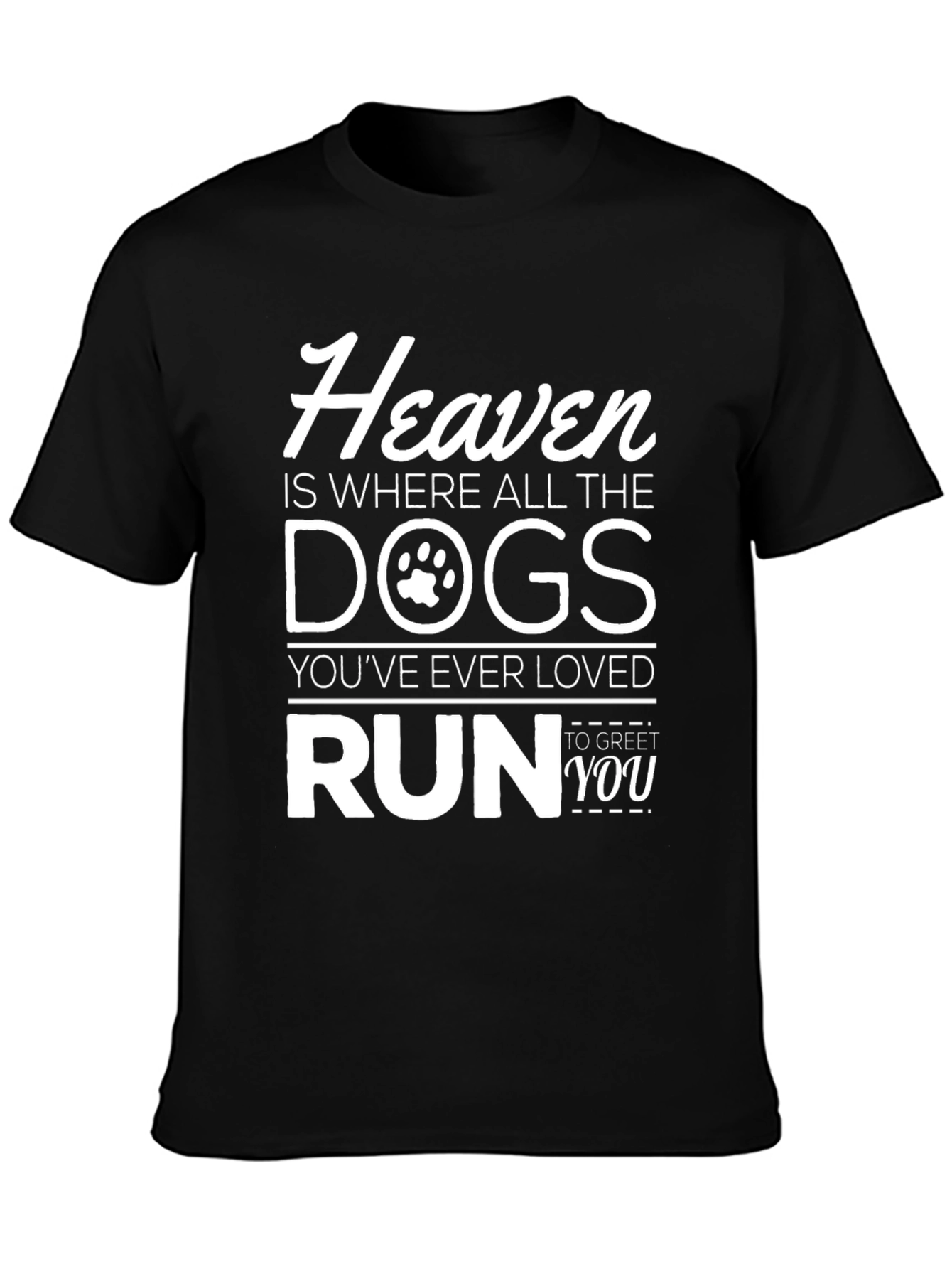 Camiseta Negra Heaven Dogs - Para Amantes de Mascotas