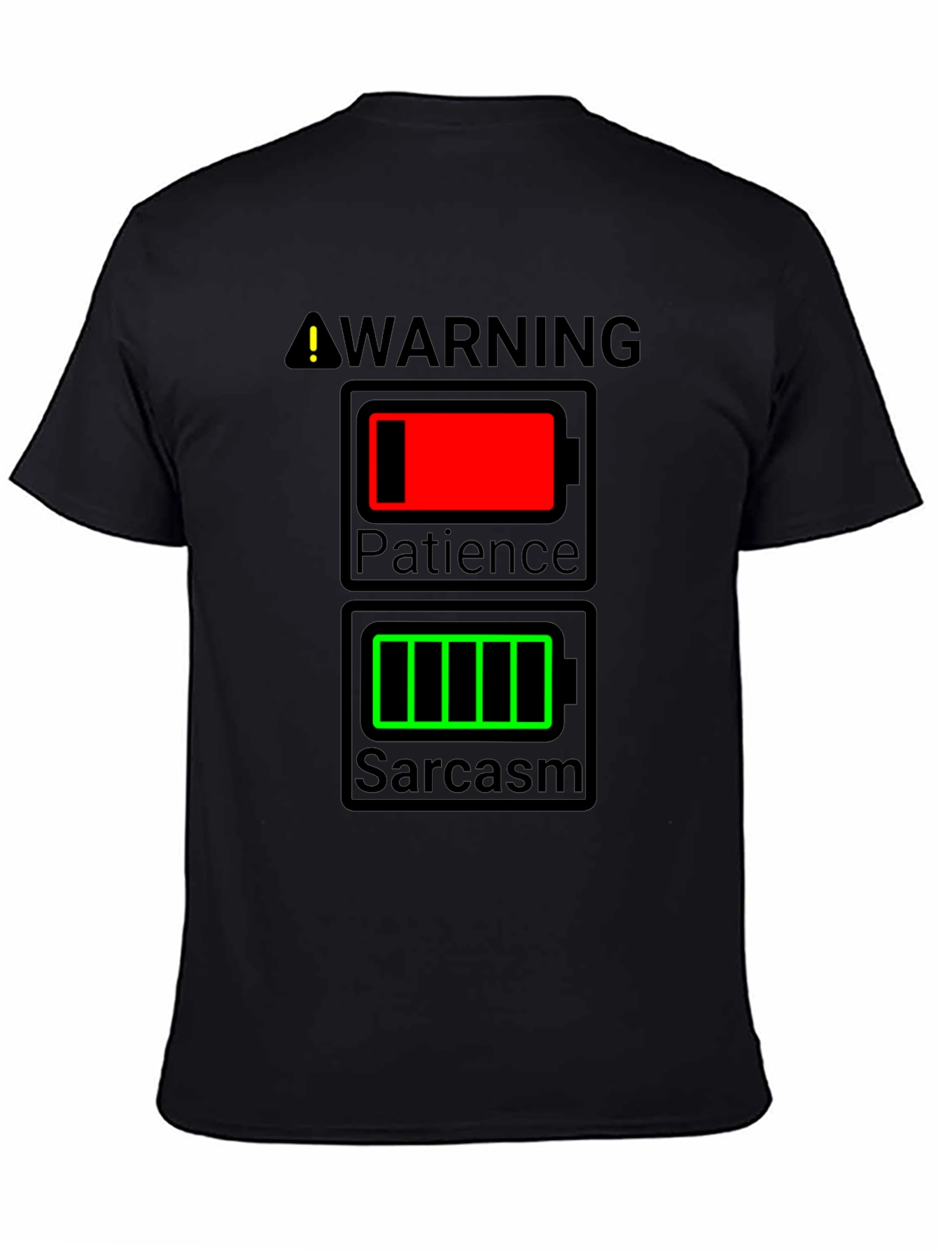 Camiseta Hombre Humorística - ¡Advertencia! Batería Sarcasmo