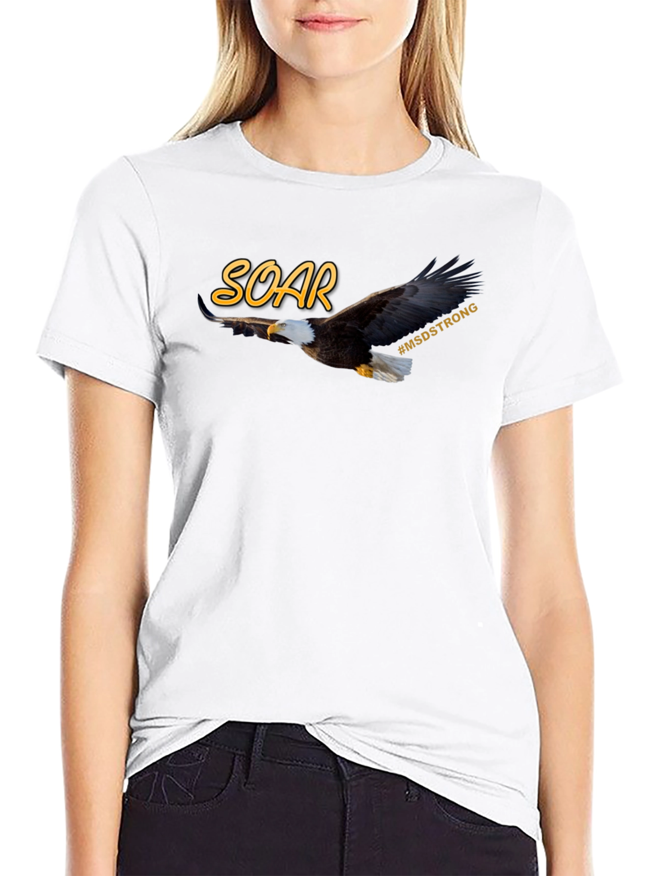 Camiseta Negra SOAR MSD Strong Águila