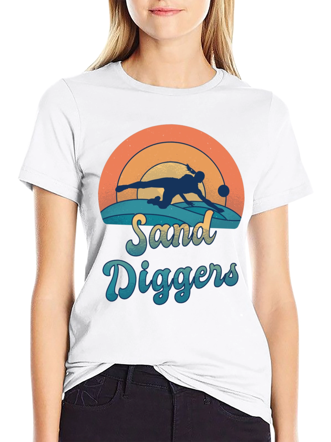 Camiseta Negra Sand Diggers Estilo Retro