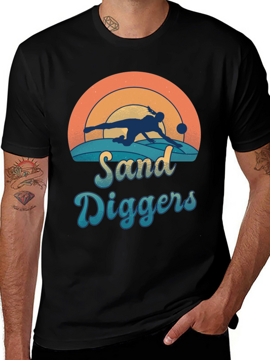 Camiseta Negra Sand Diggers Estilo Retro