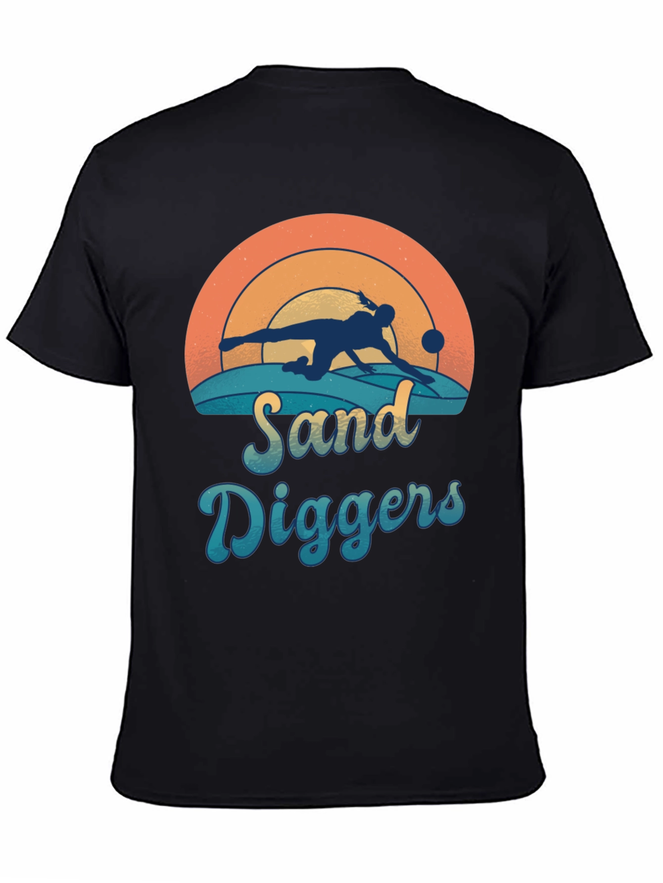 Camiseta Negra Sand Diggers Estilo Retro