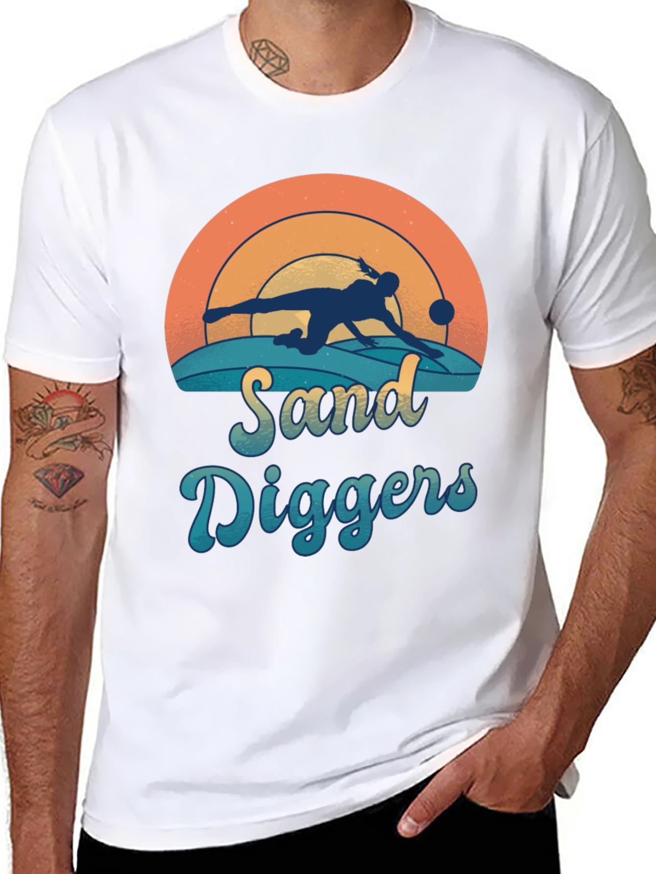 Camiseta Negra Sand Diggers Estilo Retro