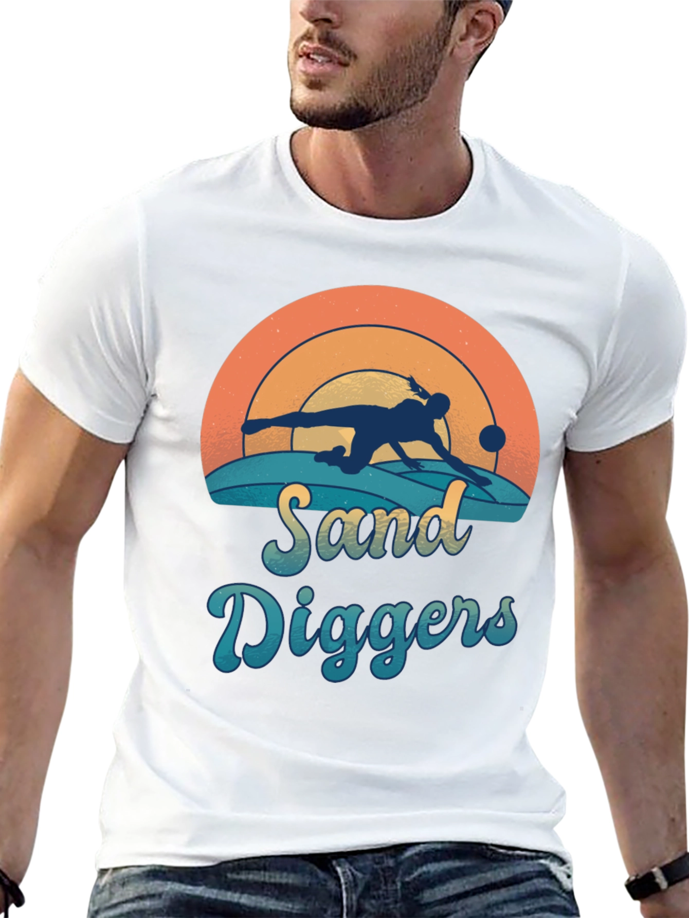 Camiseta Negra Sand Diggers Estilo Retro
