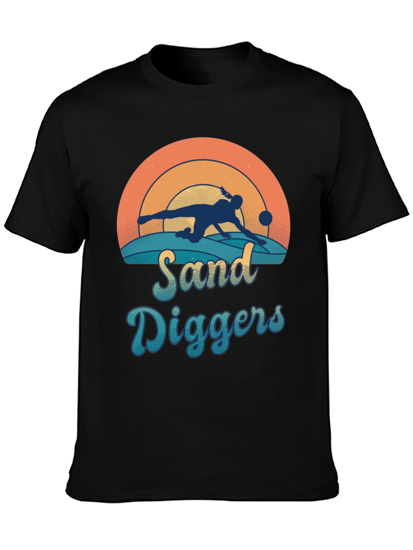 Camiseta Negra Sand Diggers Estilo Retro