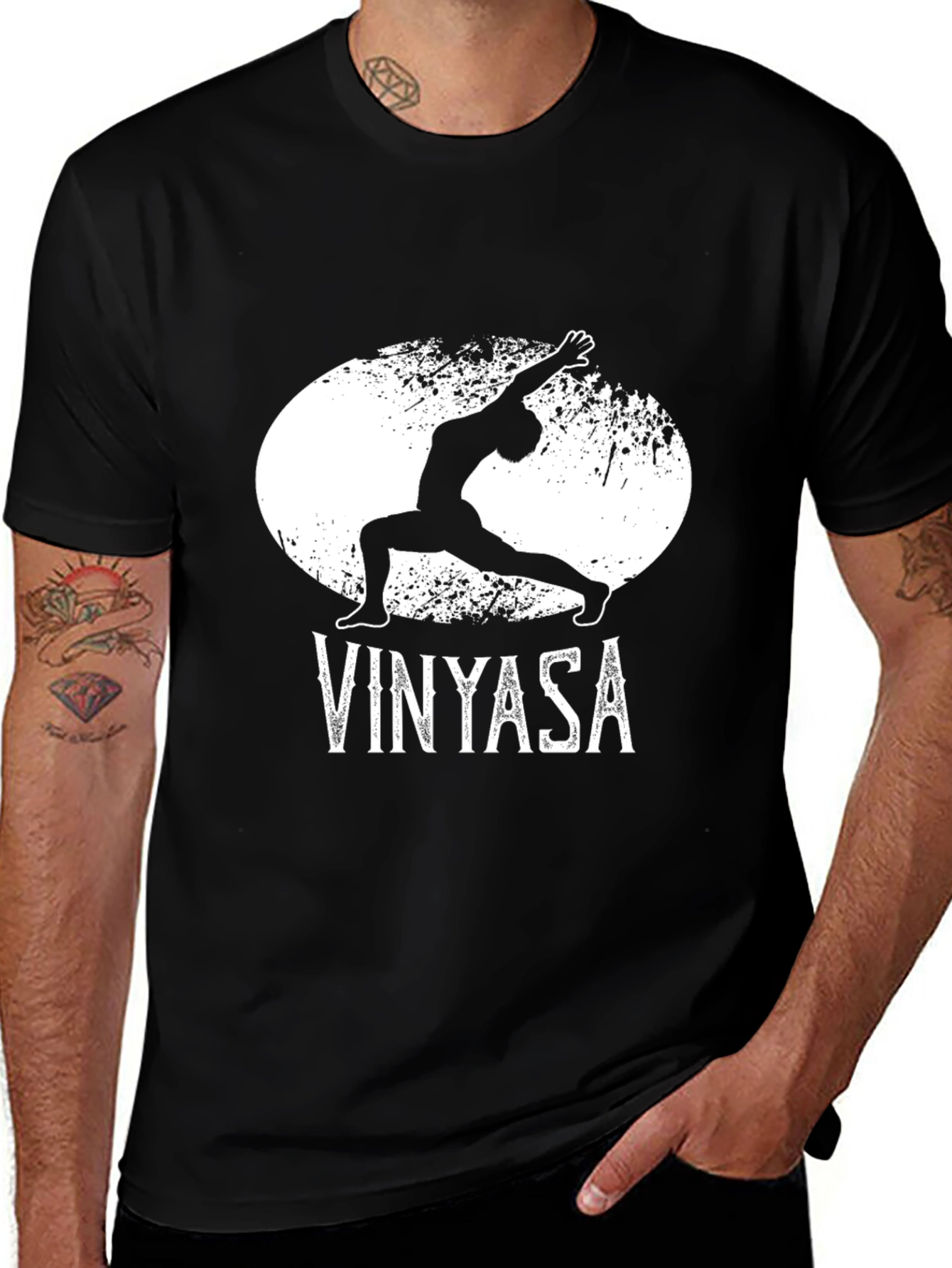 Camiseta Negra Vinyasa Yoga para Hombre