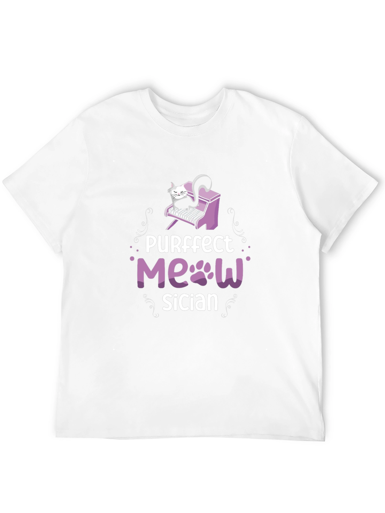 Camiseta Negra Purrfect Meowsician para Amantes de los Gatos