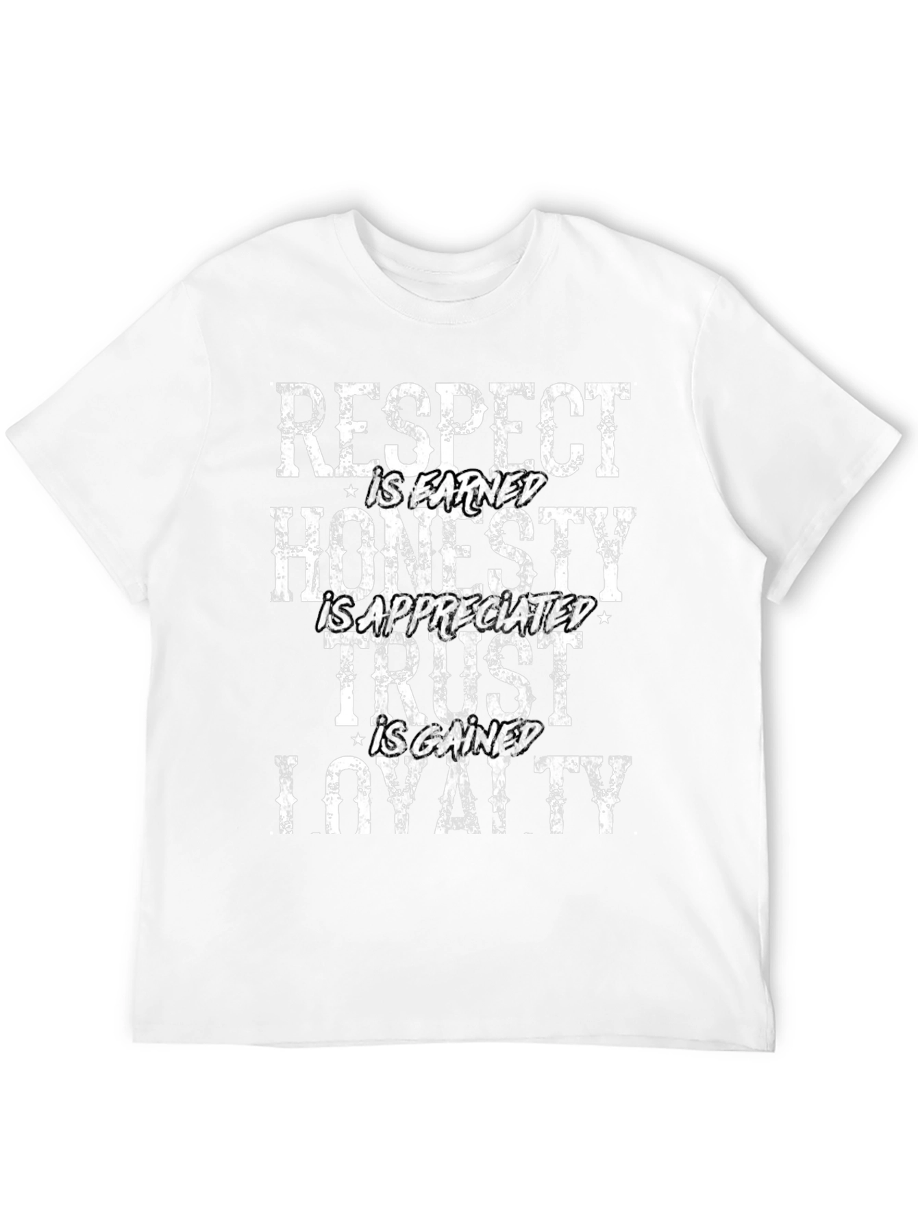 Camiseta Negra: Respeto Honradez Confianza Lealtad