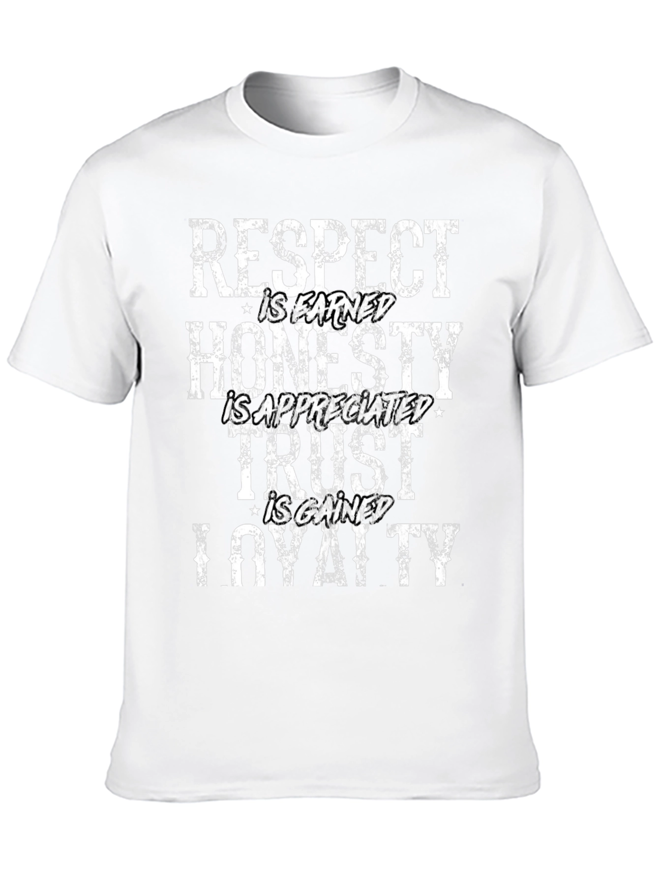 Camiseta Negra: Respeto Honradez Confianza Lealtad