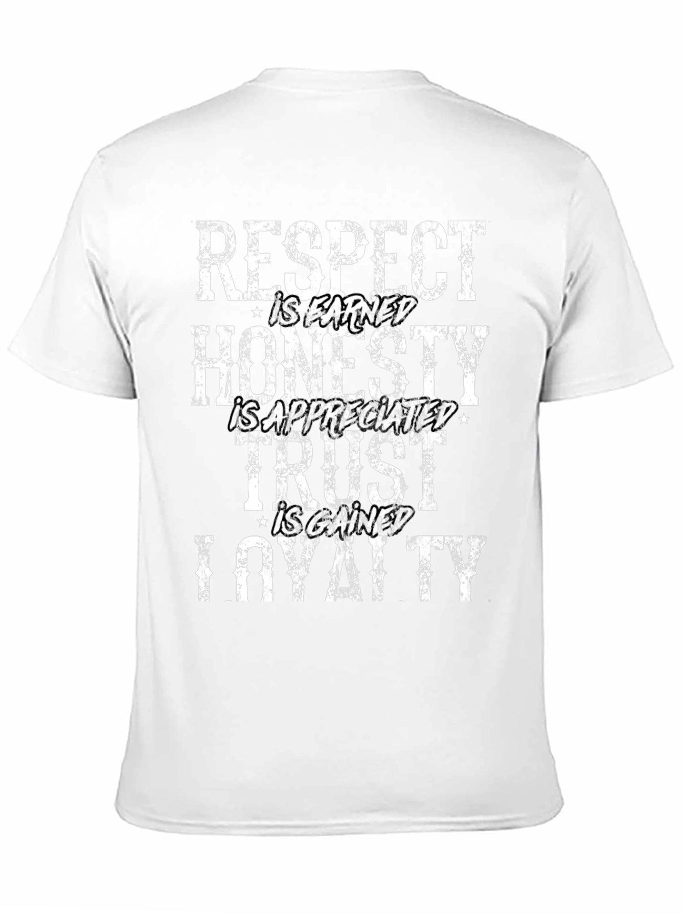 Camiseta Negra: Respeto Honradez Confianza Lealtad