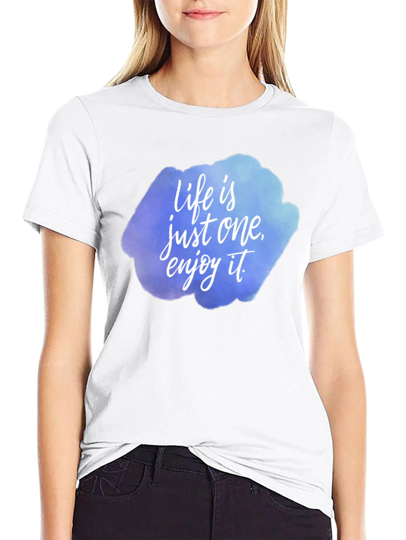 Camiseta Negra con Estampado Life is just one