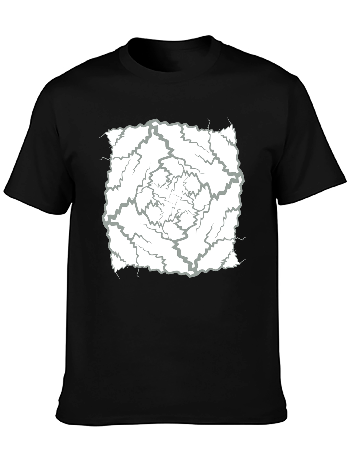Camiseta Negra con Diseño Abstracto de Rayos