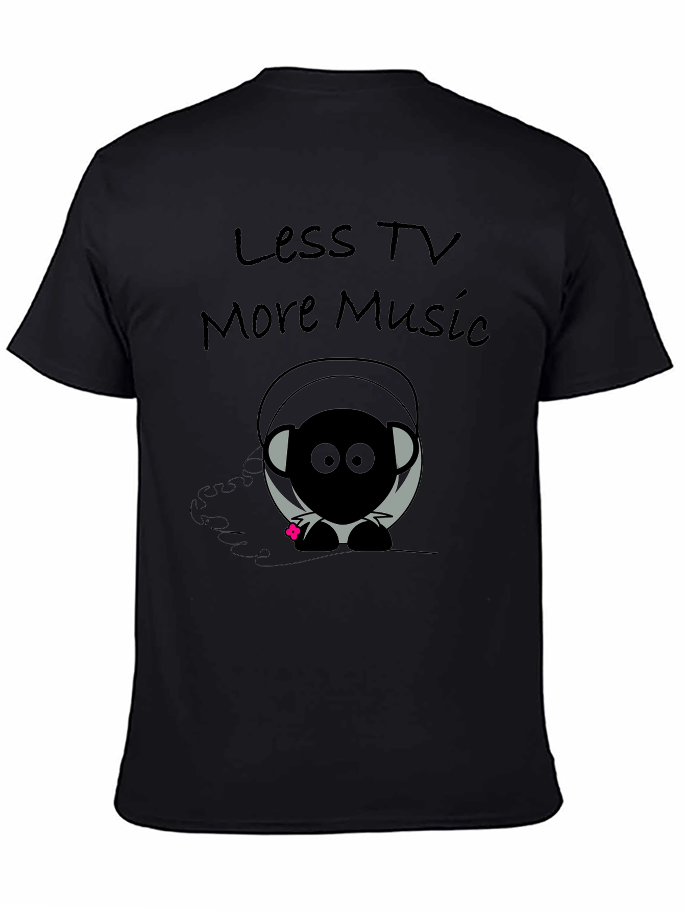 Camiseta Negra con Diseño Musical
