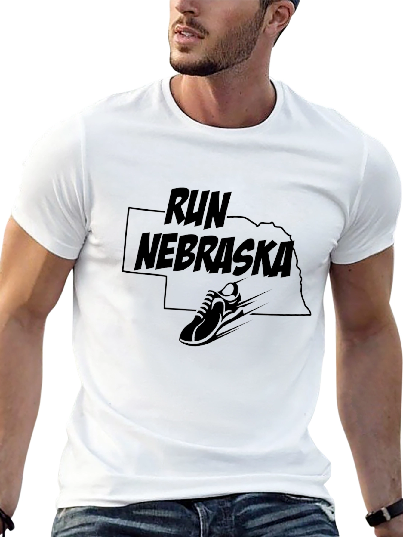 Camiseta Negra Run Nebraska