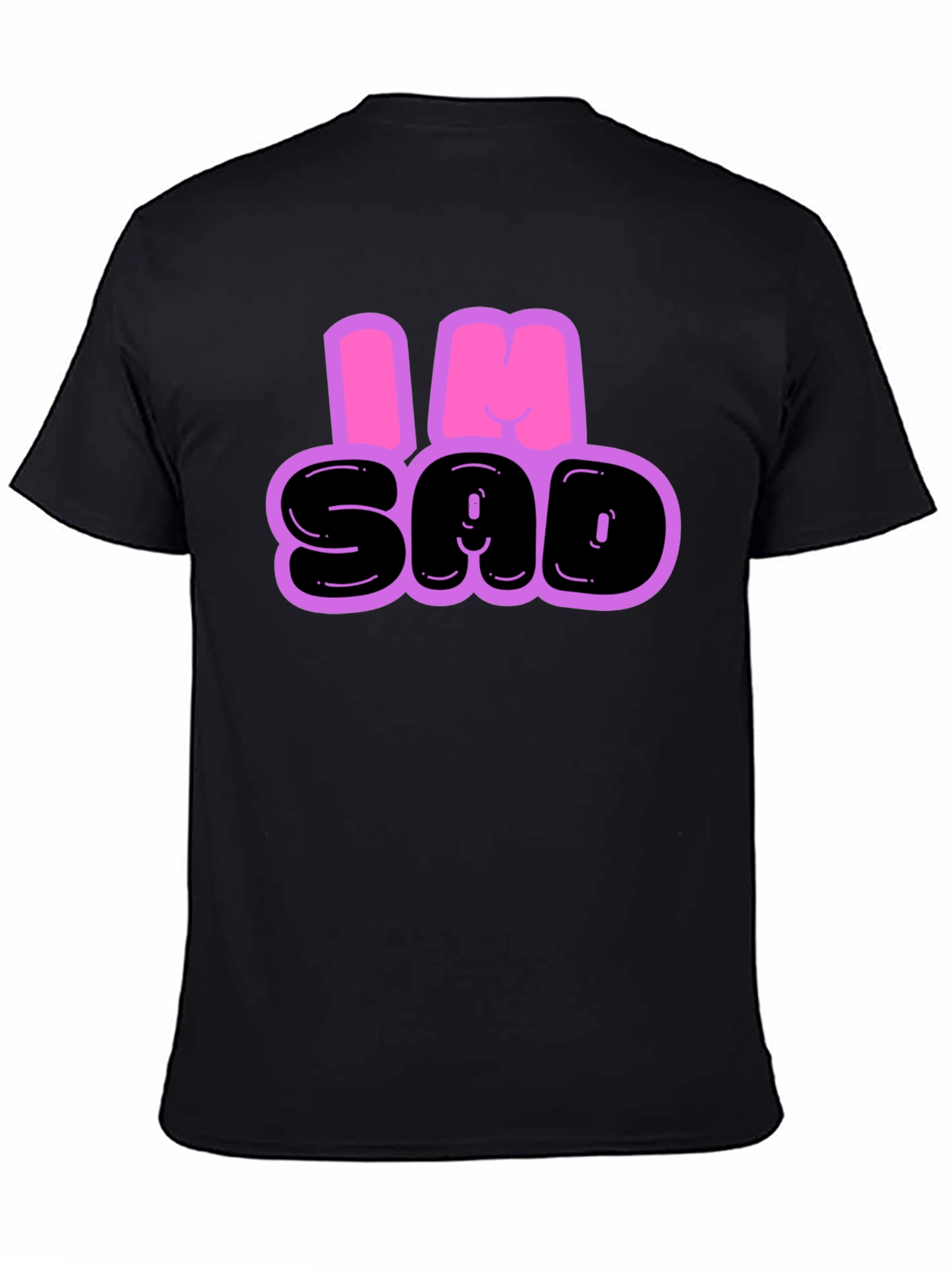 Camiseta Hombre - Diseño Im Sad Negro