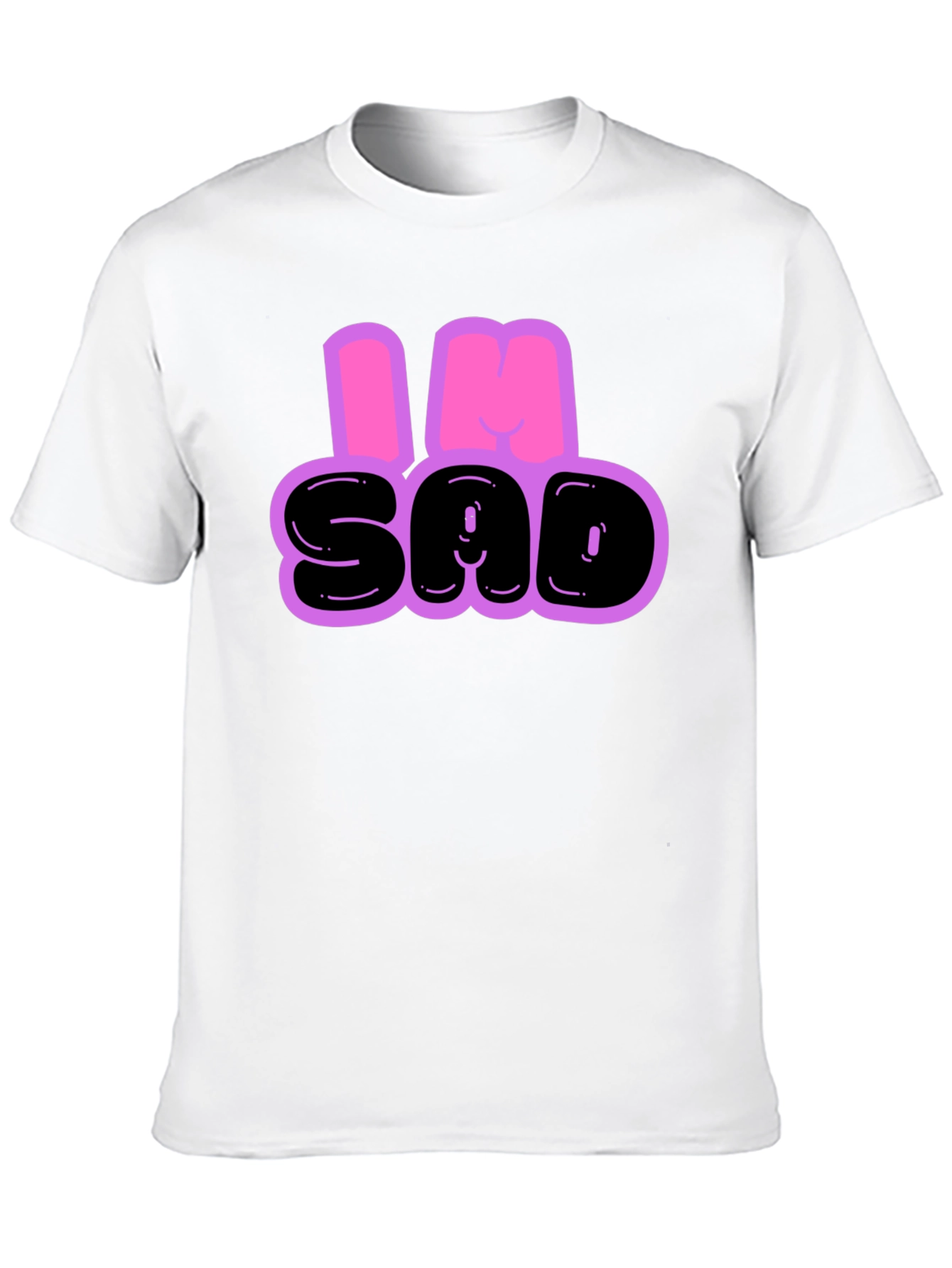 Camiseta Hombre - Diseño Im Sad Negro