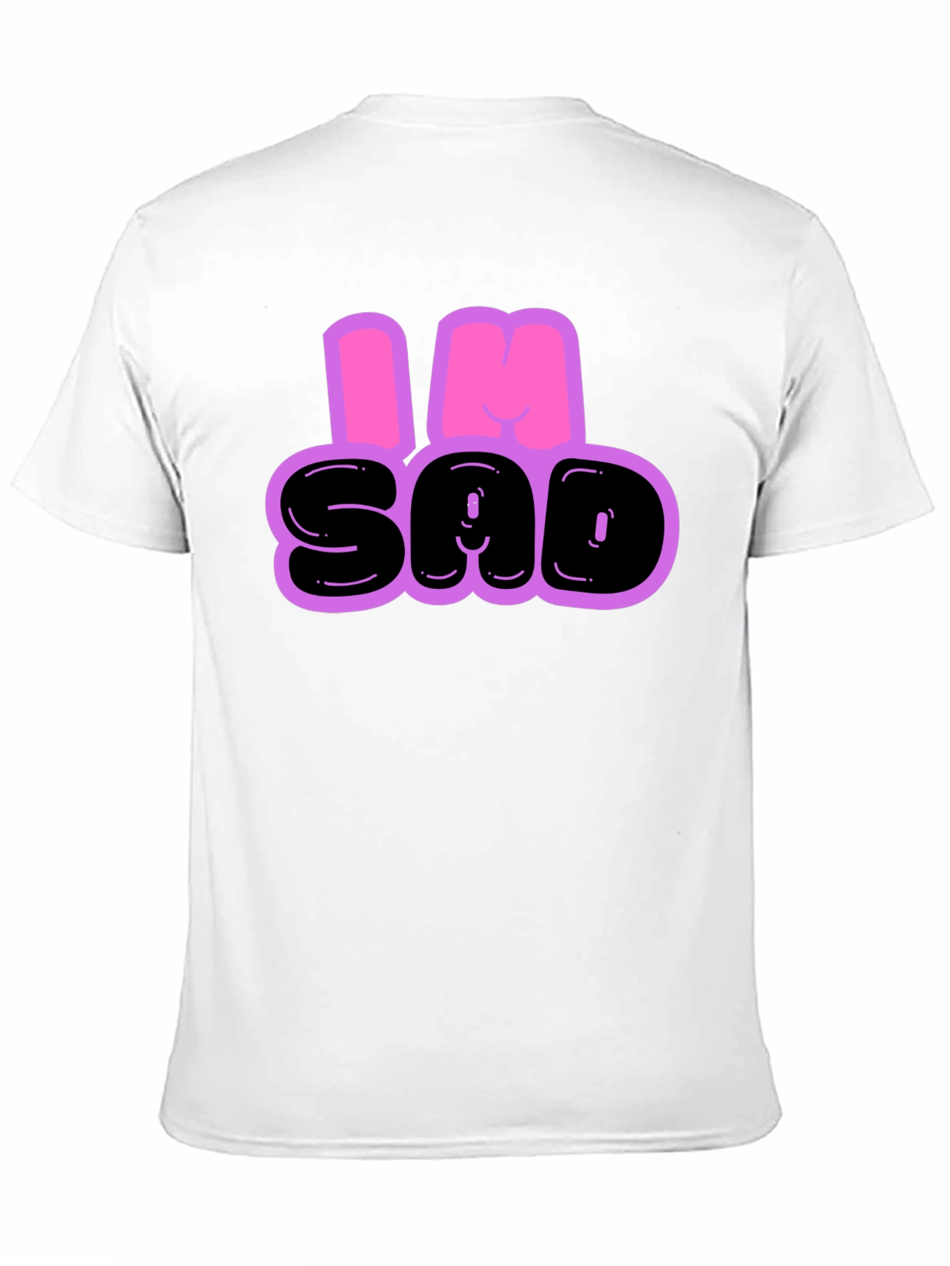 Camiseta Hombre - Diseño Im Sad Negro