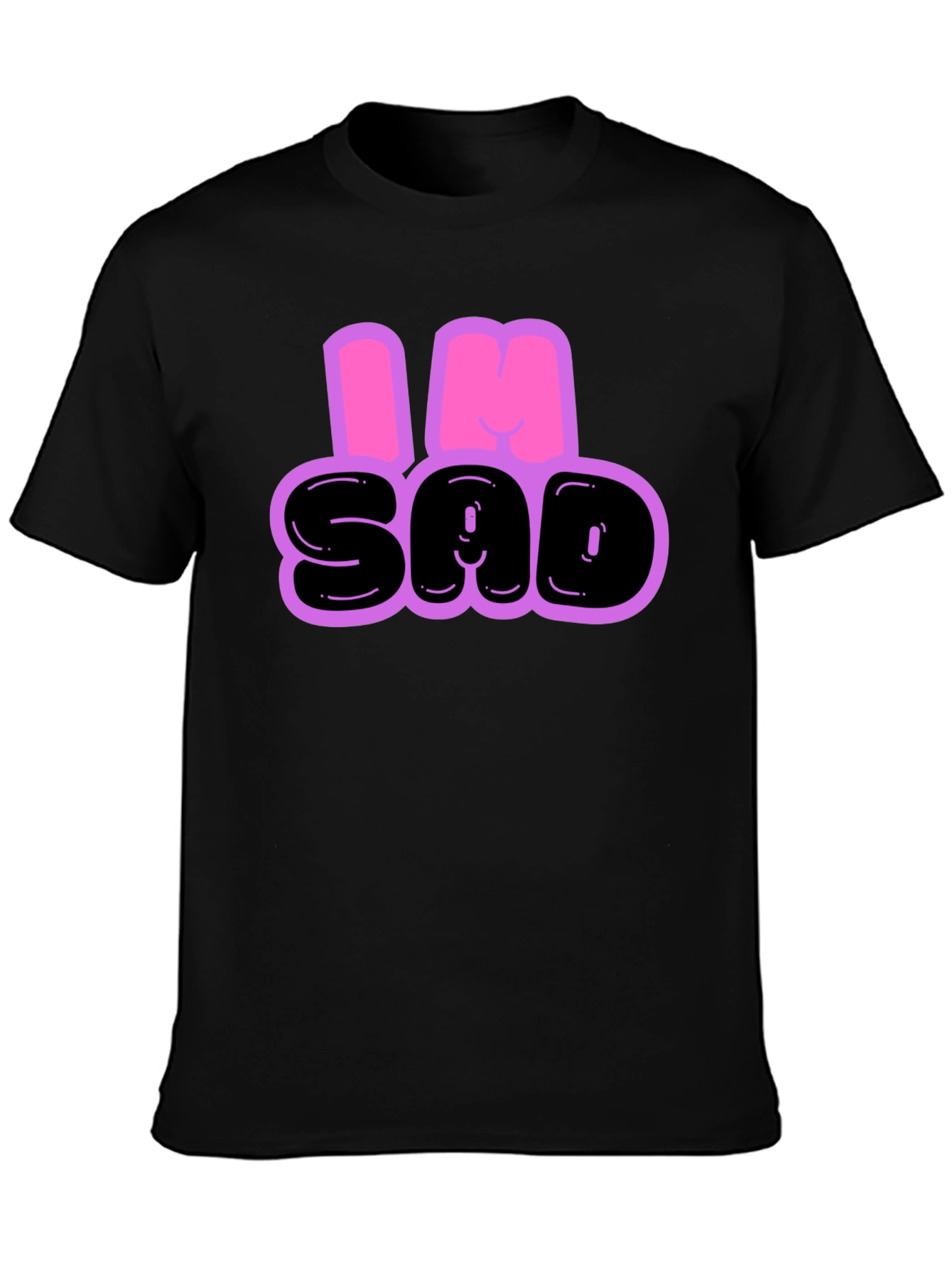 Camiseta Hombre - Diseño Im Sad Negro