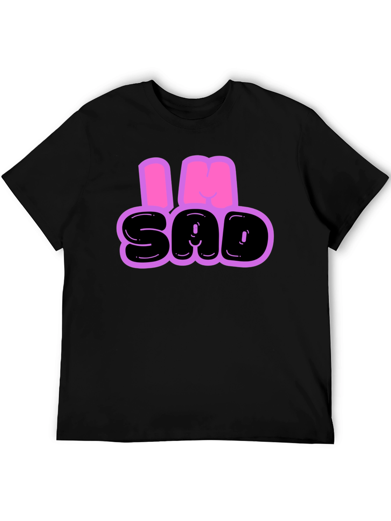 Camiseta Hombre - Diseño Im Sad Negro