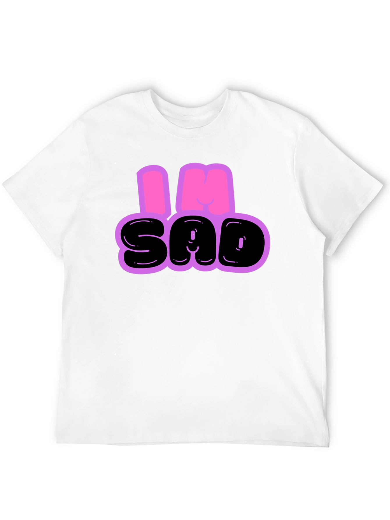 Camiseta Hombre - Diseño Im Sad Negro